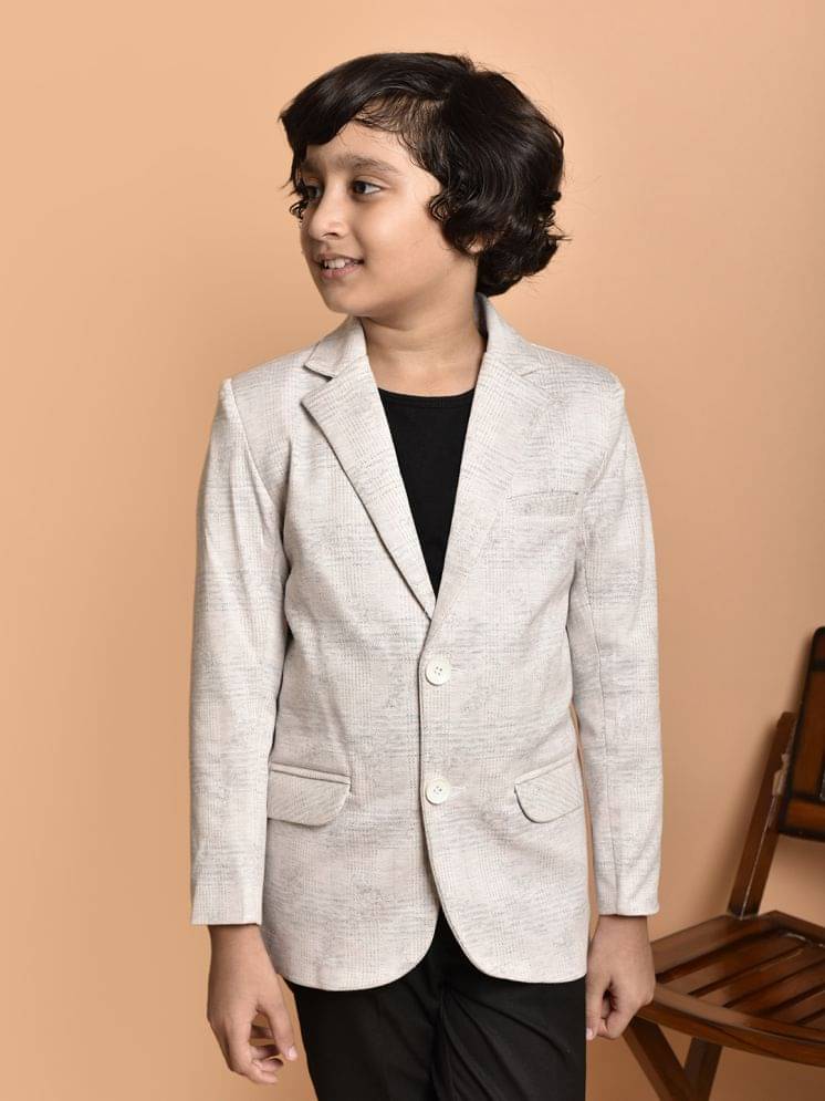     			PRINTCULTR Boys Cotton Blend Blazer ( Off White , Pack of 1 )
