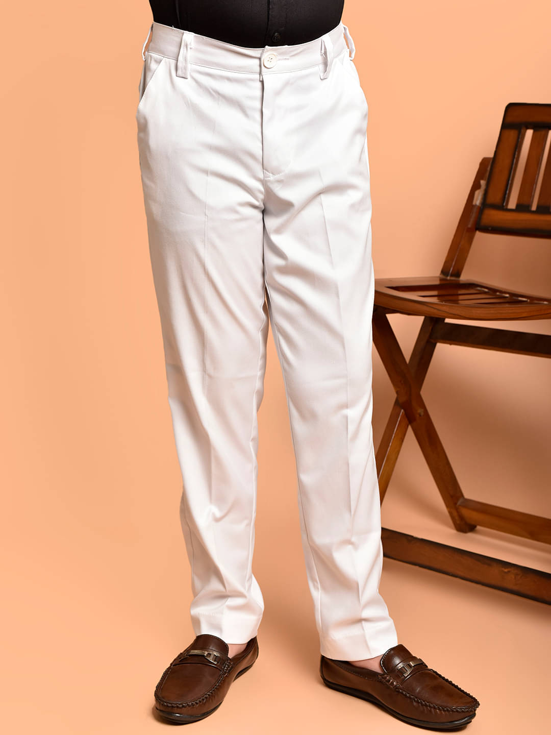     			PRINTCULTR Pack of 1 Boys Cotton Pants ( White )