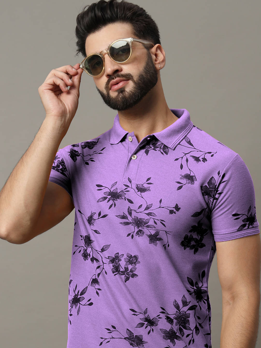 R.ARHAN PREMIUM Pack of 1 Cotton Blend Regular Fit Printed Half Sleeves Men's Polo T Shirt ( Lavender ) R.ARHAN PREMIUM Pack of 1 Cotton Blend Regular Fit Printed Half Sleeves Men's Polo T Shirt ( Lavender )