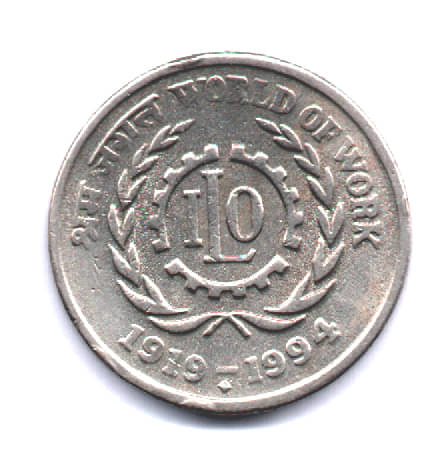 RAJACOINS- 5 / FIVE RS / RUPEE VERY RARE COPPER NICKEL USED WORLD OF WORK I.L.O (1 PCS) COMMEMORATIVE COLLECTIBLE- USED GOOD CONDITION RAJACOINS- 5 / FIVE RS / RUPEE VERY RARE COPPER NICKEL USED WORLD OF WORK I.L.O (1 PCS) COMMEMORATIVE COLLECTIBLE- USED GOOD CONDITION