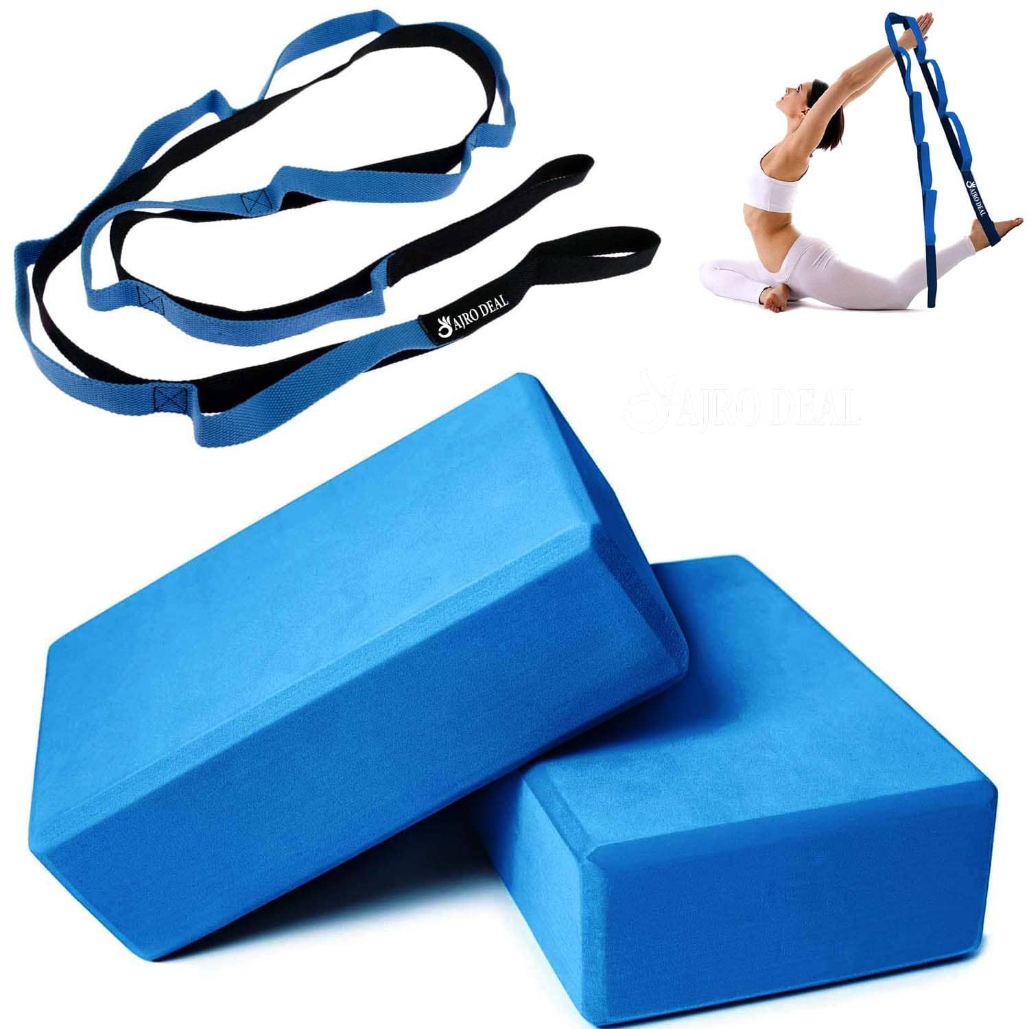 Yoga Strap, Stretching Belt / Yoga Block, Brick for Stretching, Physical Therapy Yoga Blocks - Sports and Fitness Equipment | Buy online on ZillyBuy