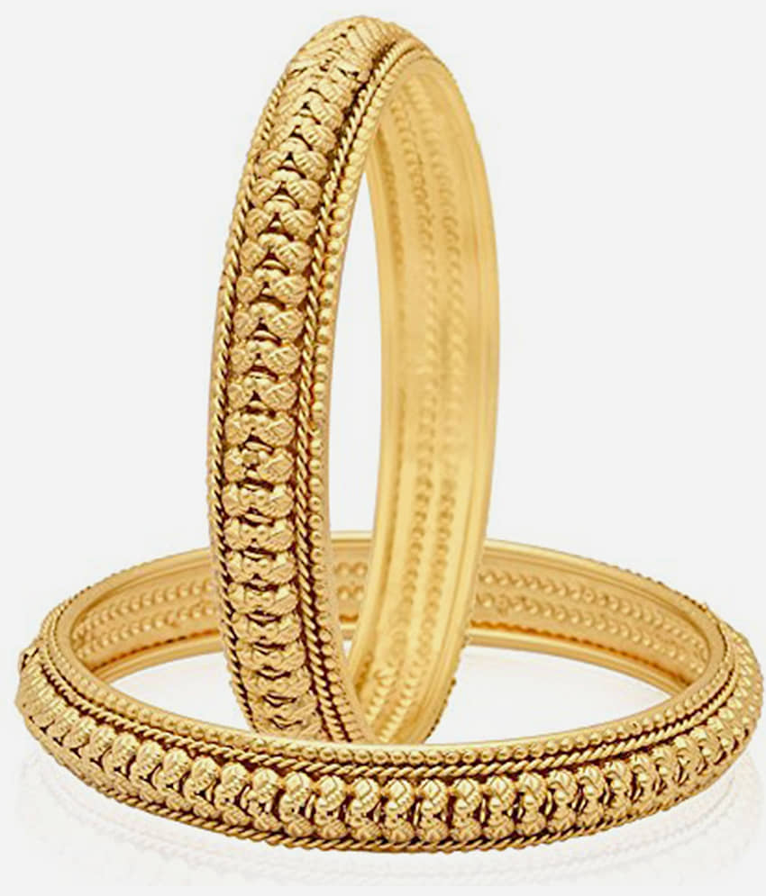 Zeneme Gold Bangle ( Pack of 2 ) - Bangles & Bracelets | Buy online on ZillyBuy