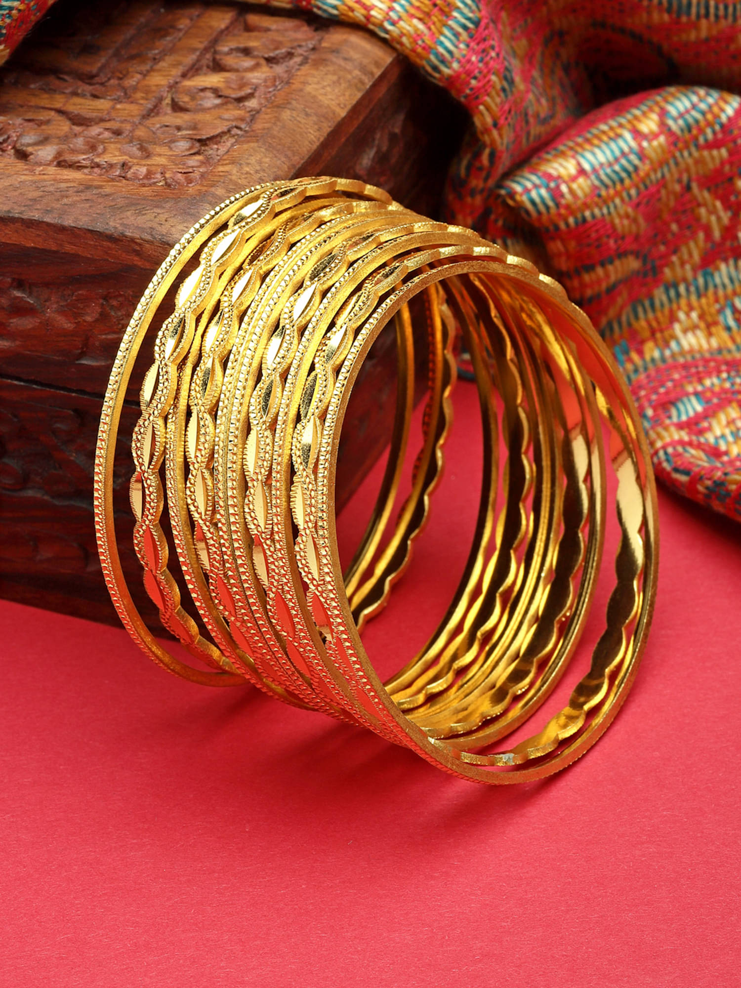 Zeneme Gold Bangle ( Pack of 10 )     			Zeneme Gold Bangle ( Pack of 10 )