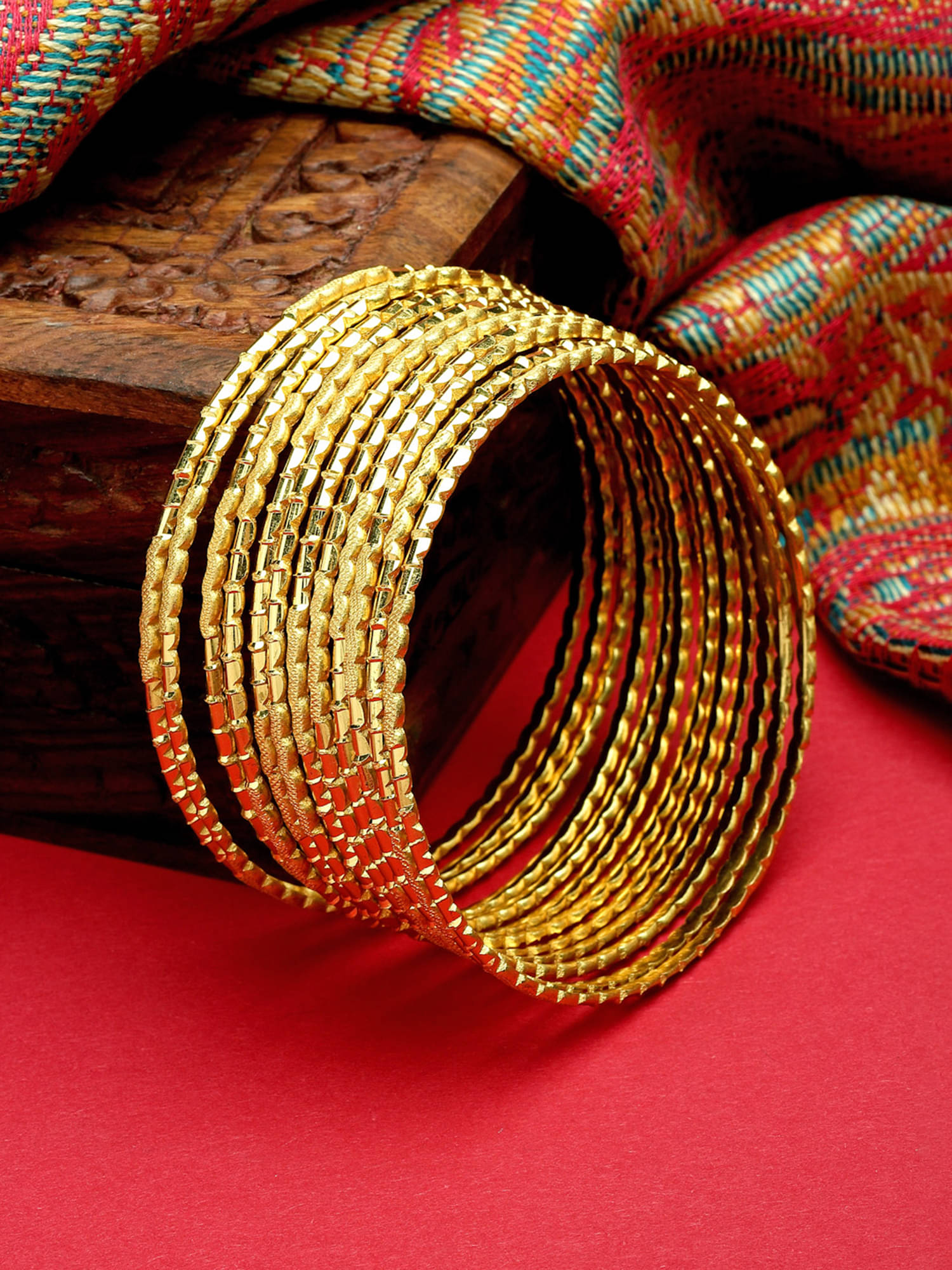 Zeneme Gold Bangle ( Pack of 12 ) Zeneme Gold Bangle ( Pack of 12 )
