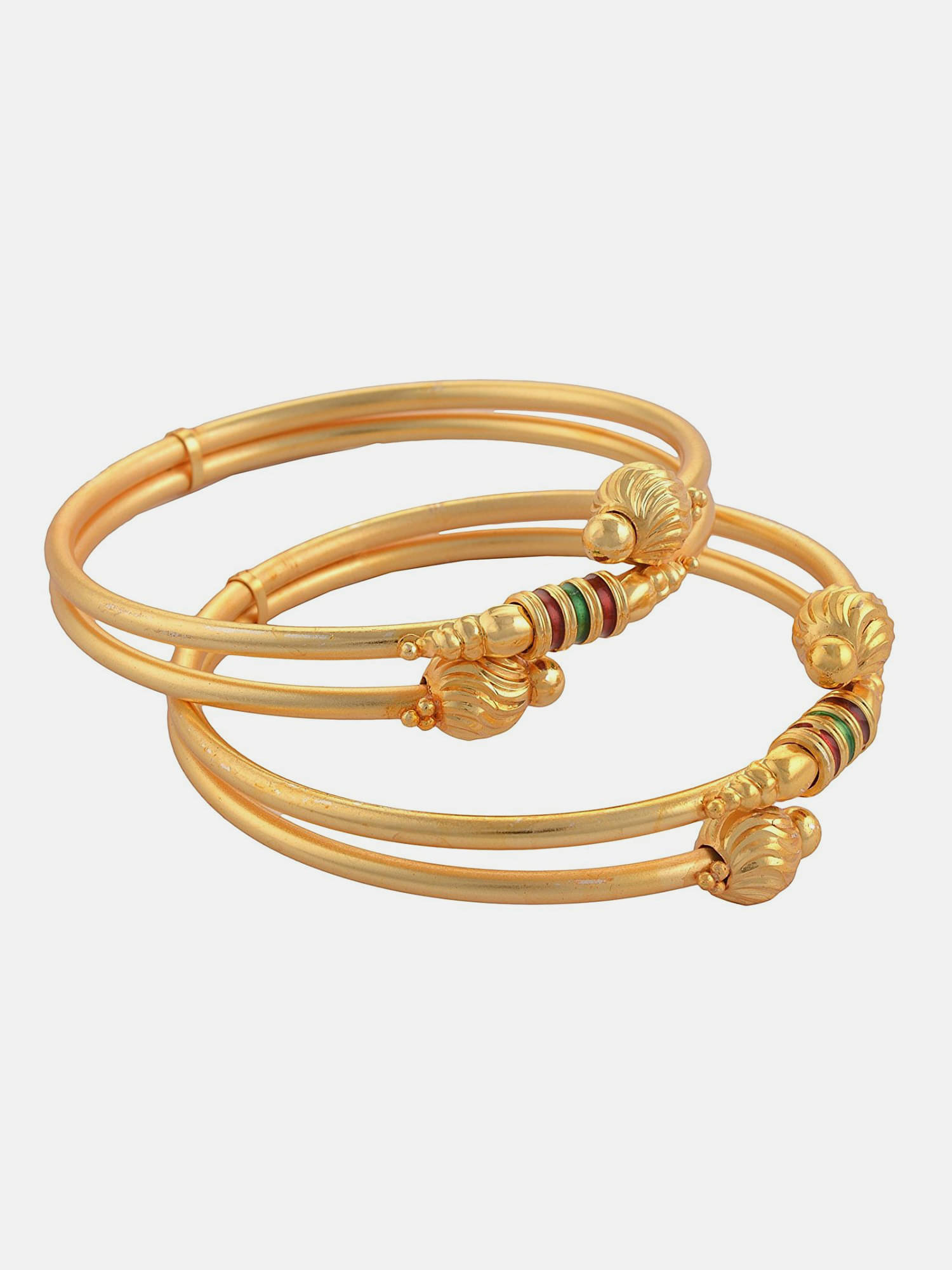     			Zeneme Gold Bangle ( Pack of 2 )
