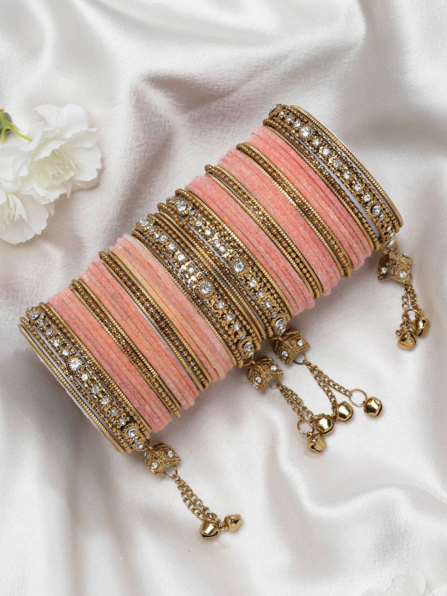 Zeneme Peach Bangle Set ( Pack of 1 ) Zeneme Peach Bangle Set ( Pack of 1 )
