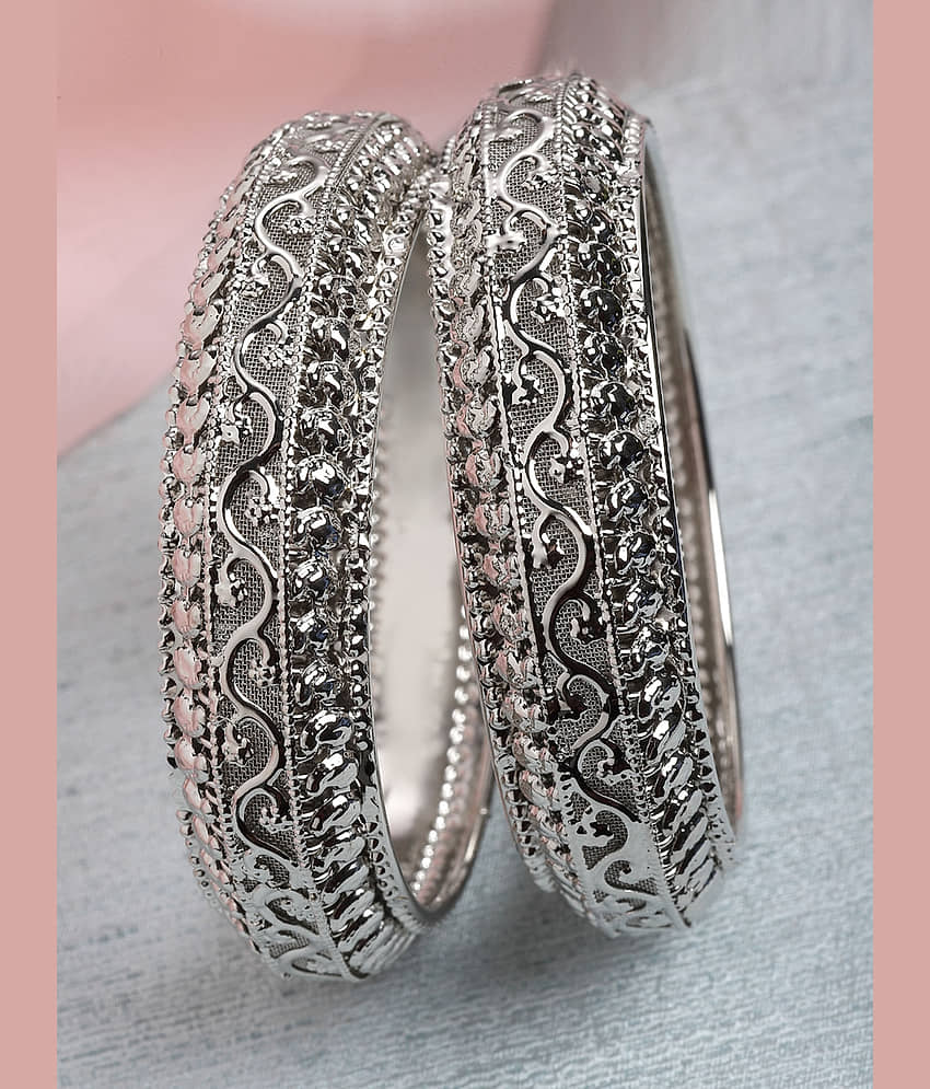 Zeneme Silver Bangle ( Pack of 2 ) - Bangles & Bracelets | Buy online on ZillyBuy