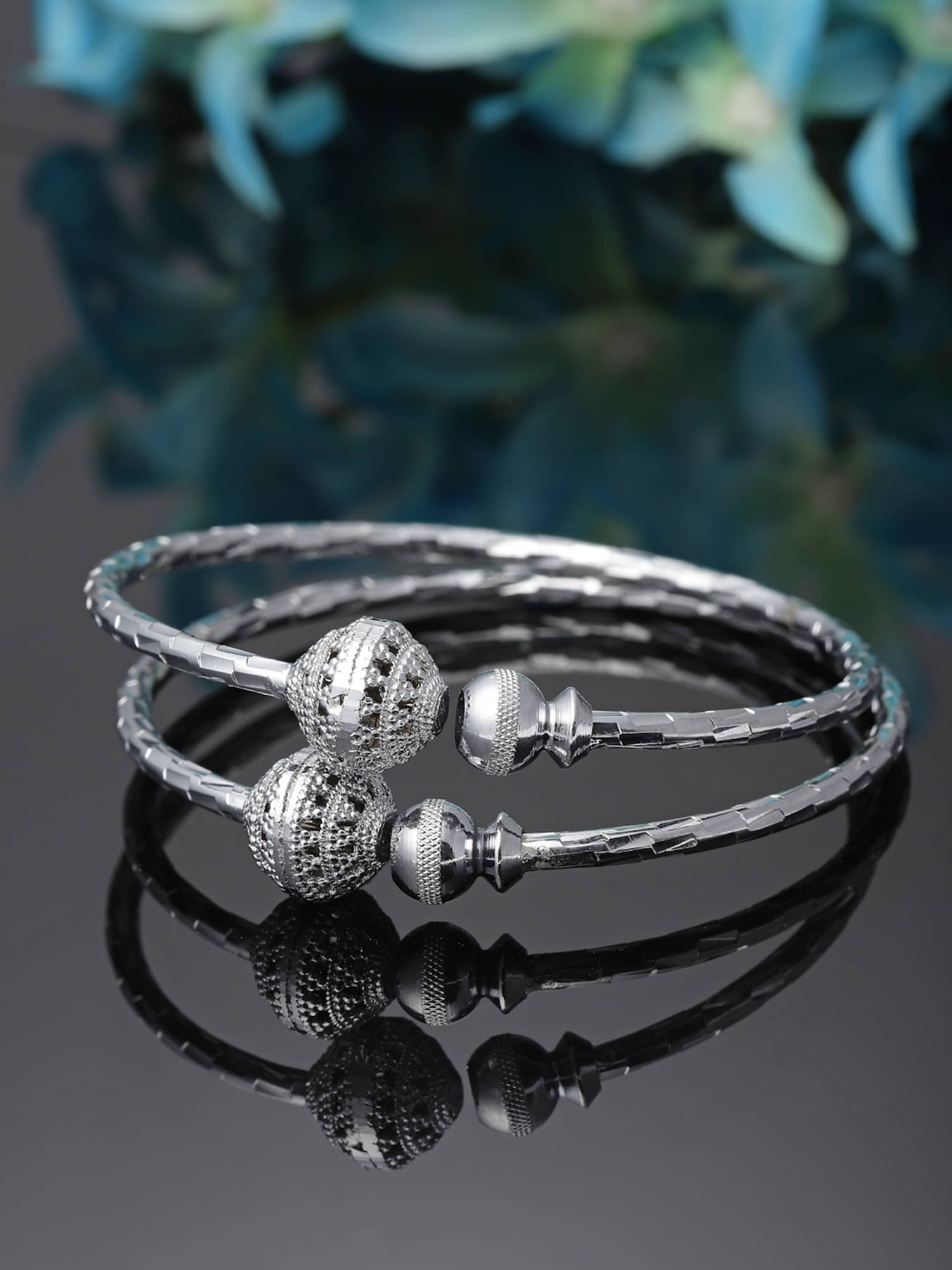 Zeneme Silver Bangle Set ( Pack of 2 ) Zeneme Silver Bangle Set ( Pack of 2 )