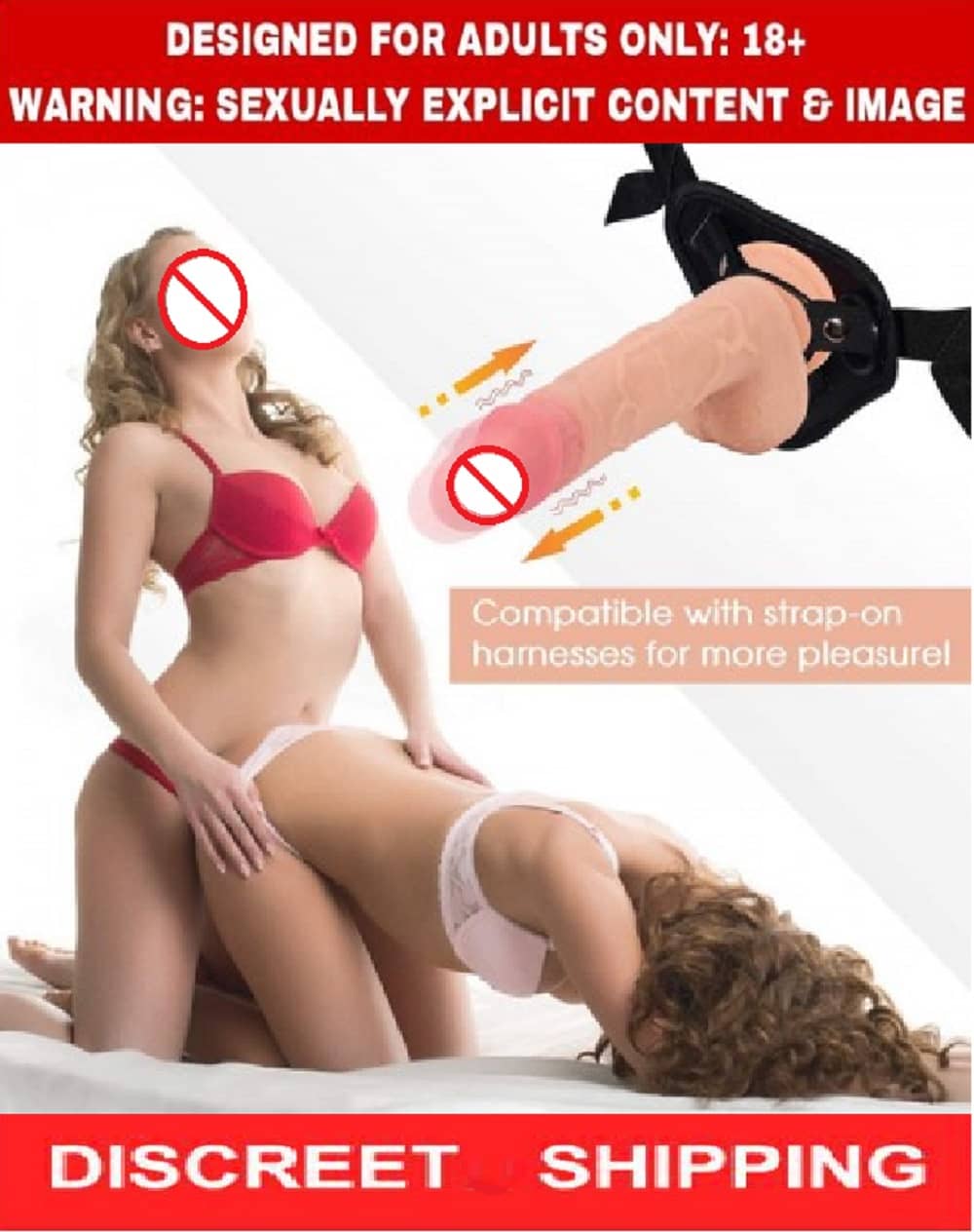 kamahouse 7 inch Big Hollow Strap On Dildo with Vibration and belt Female Sex Toy