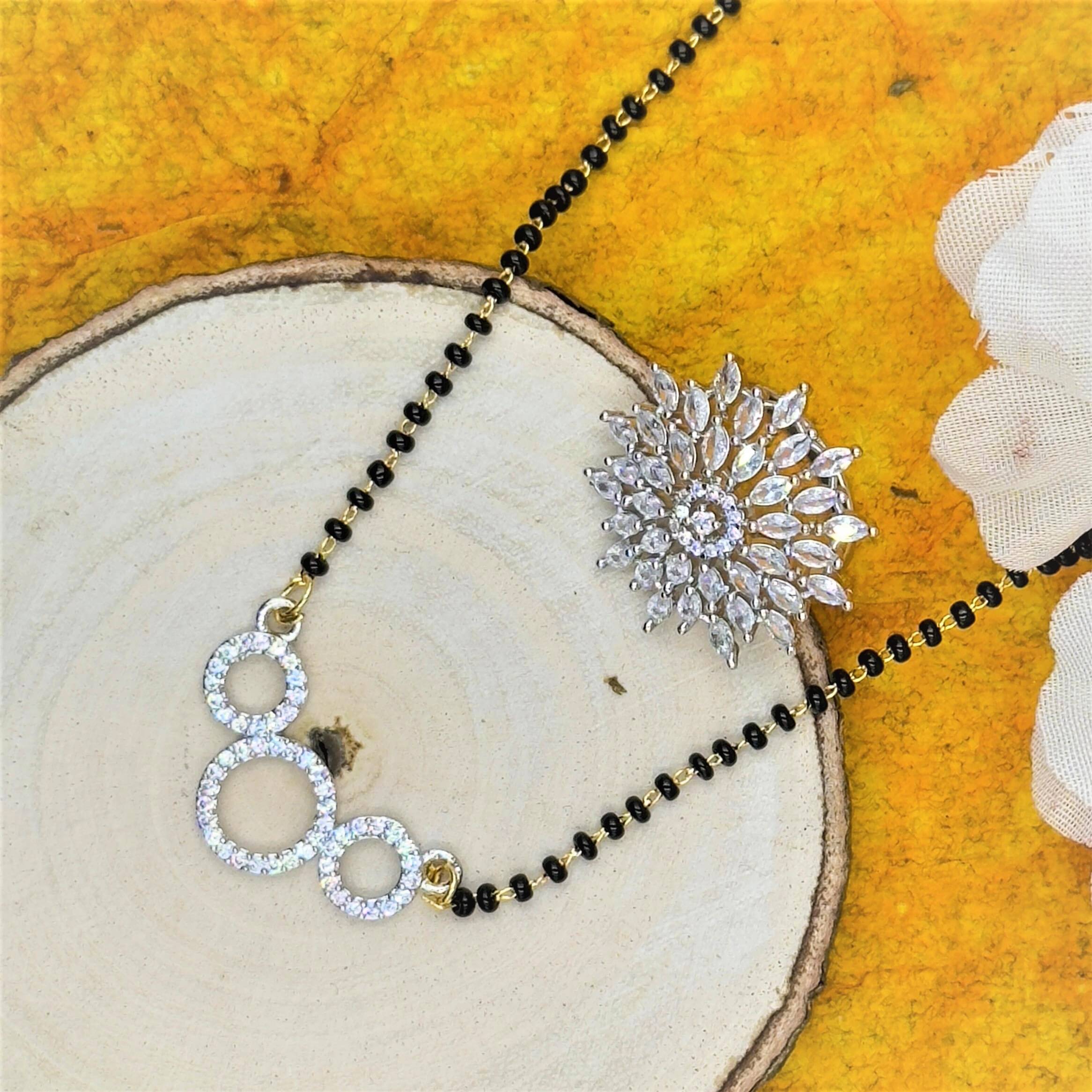     			AKLINA White Mangalsutra Set ( Pack of 2 )