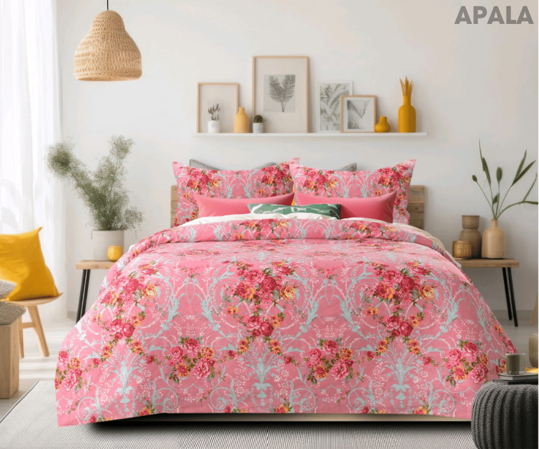     			Apala Microfiber 1 Double King Bedsheet with 2 Pillow Covers ( Pink )