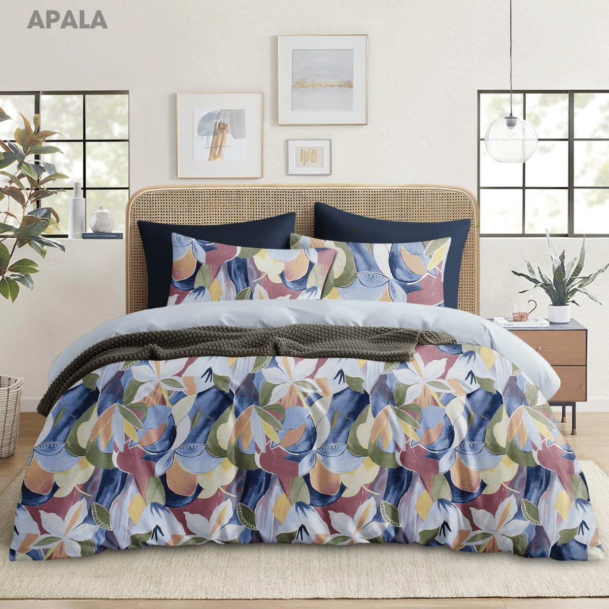     			Apala Microfiber 1 Double King Bedsheet with 2 Pillow Covers ( Blue )
