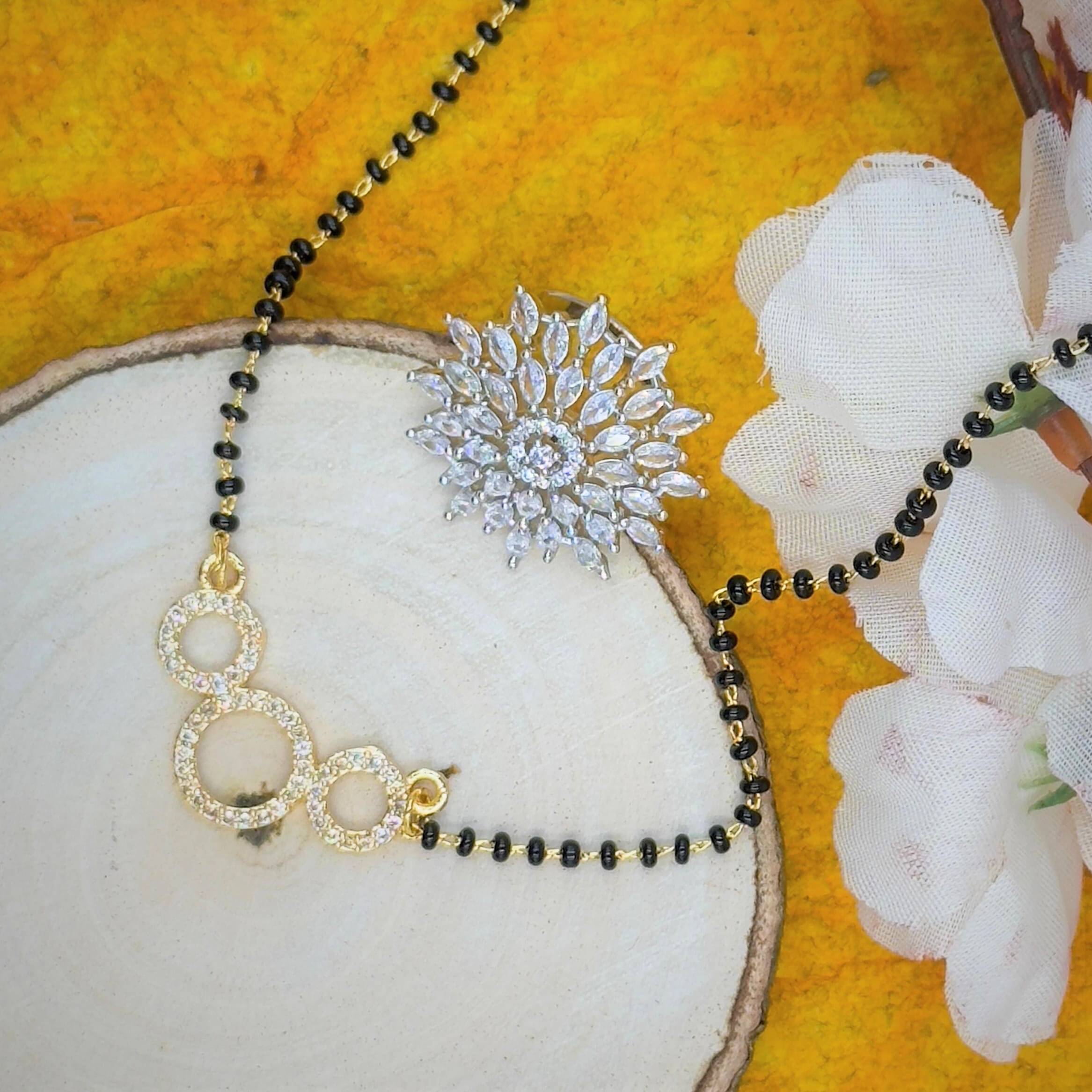     			Charms White Mangalsutra Set ( Pack of 2 )
