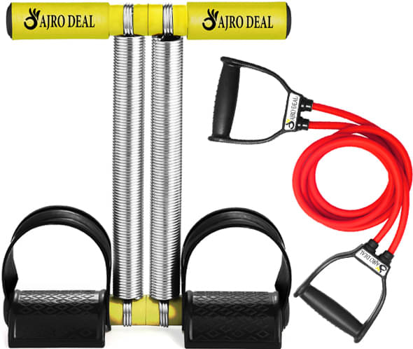     			Fitness Combo Double Spring Tummy Trimmer With Heavy Toning Tube for Workout Ab Exerciser