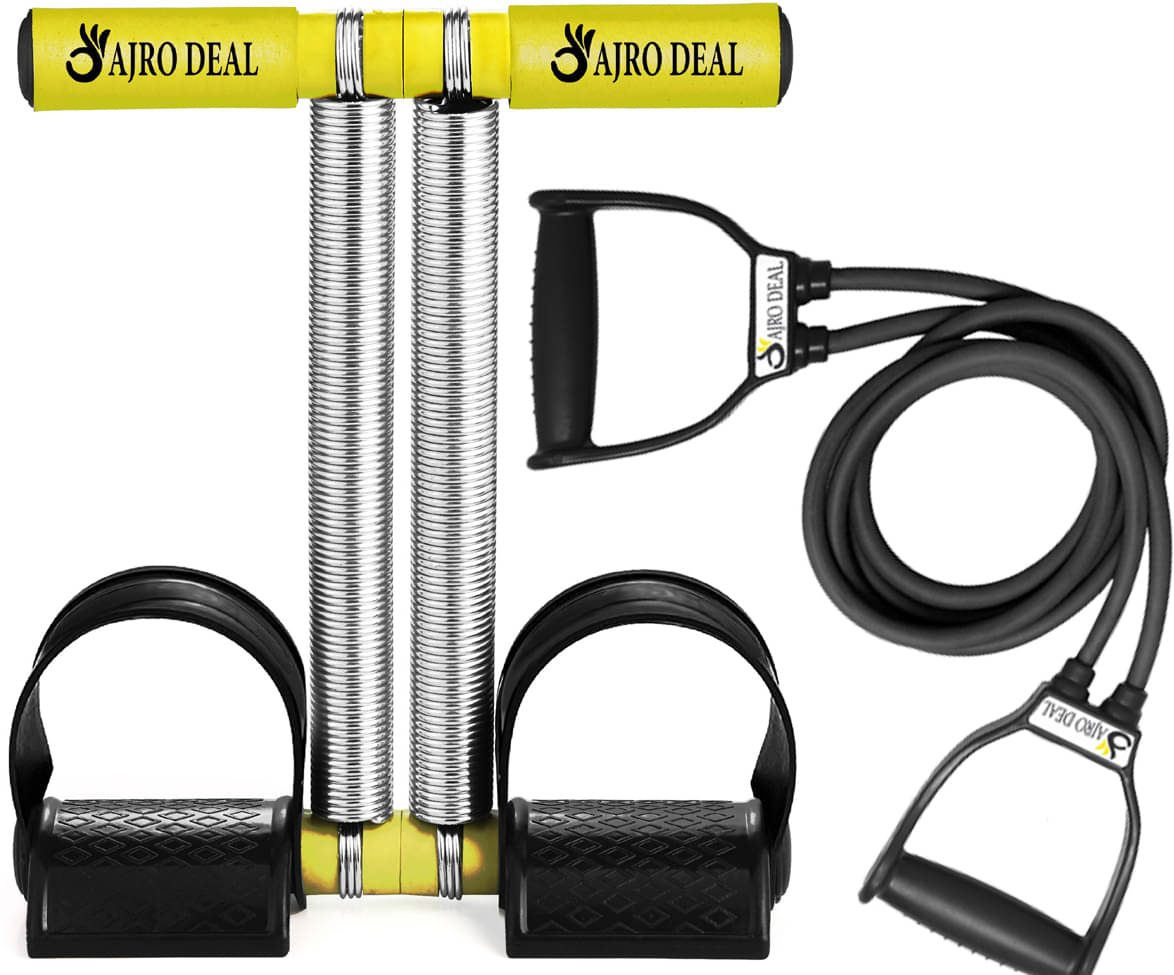     			Fitness Combo Double Spring Tummy Trimmer With Heavy Toning Tube for Workout Ab Exerciser