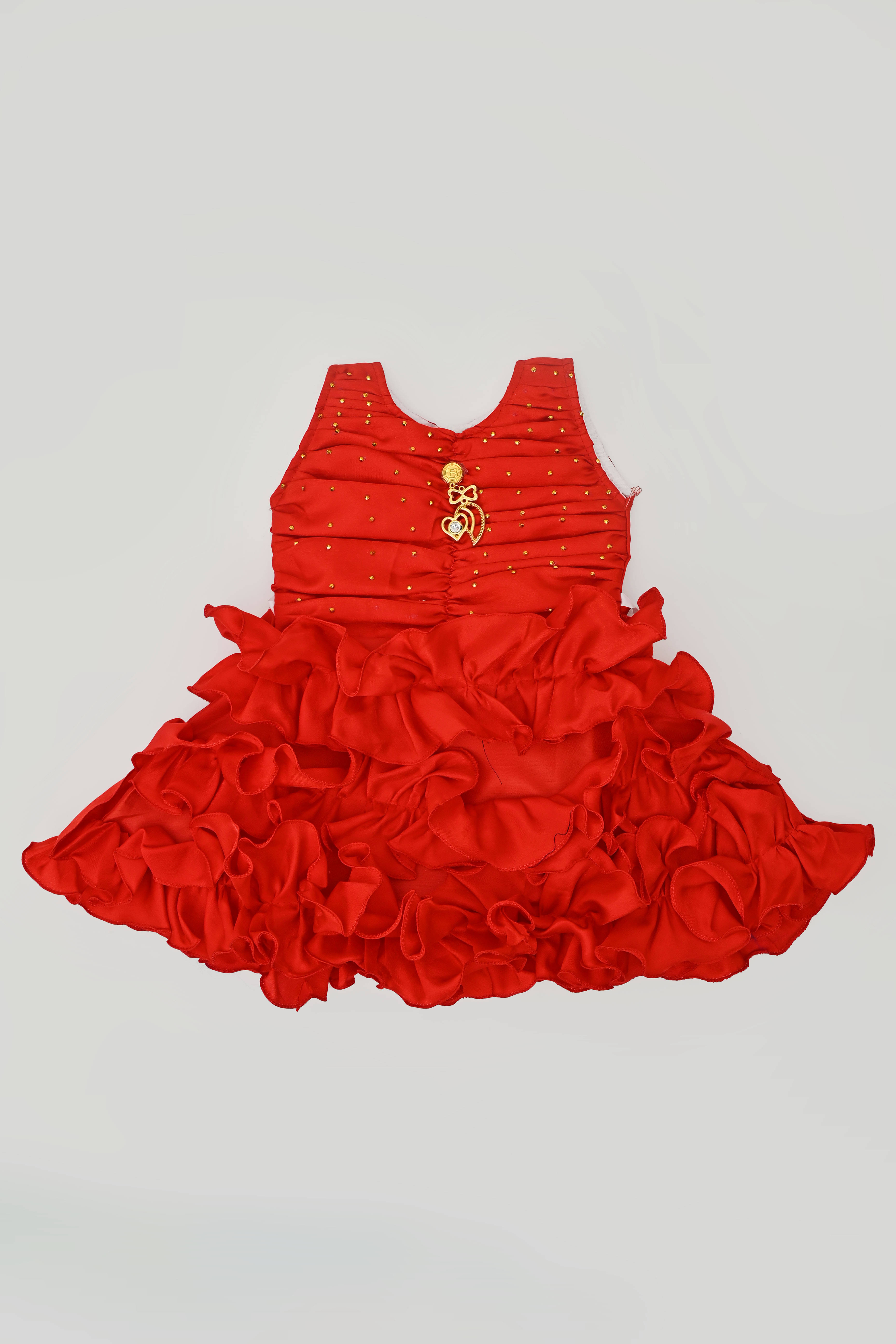     			IMON BASID Pack of 1 Baby Girls Silk Blend Frock ( Red )