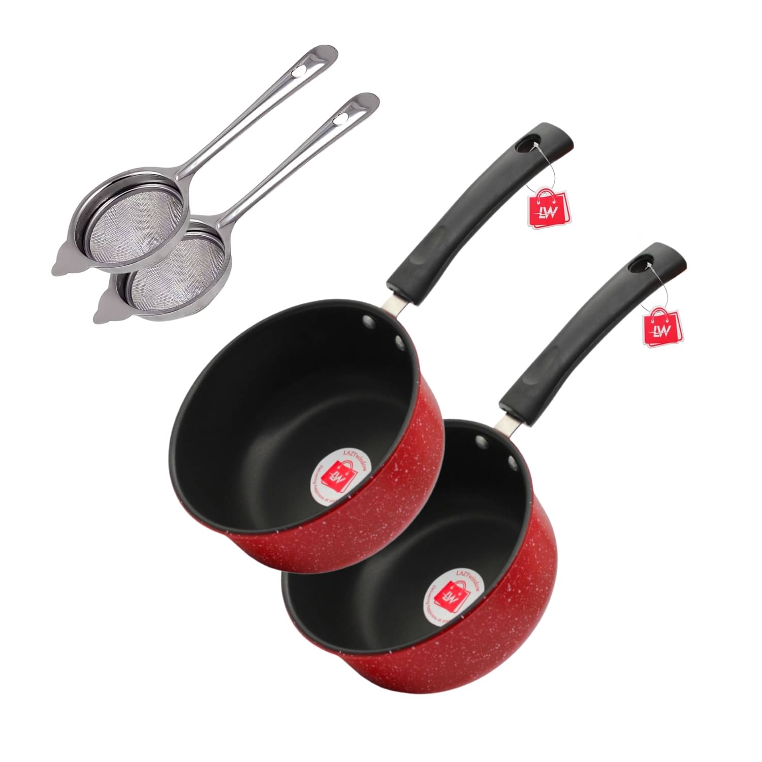     			LAZYWINDOW Maroon Hard Anodised Non-Stick Kitchen Set ( Set of 1 )
