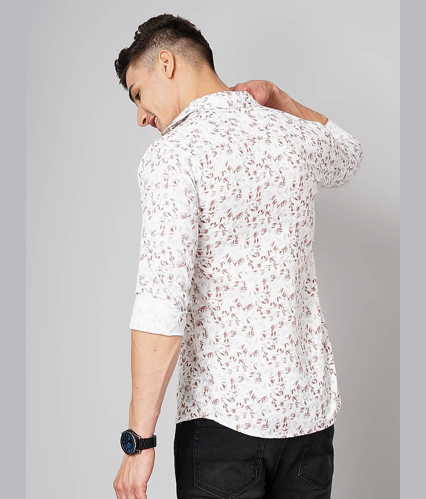 Paul Street 100% Cotton Slim Fit Printed Full Sleeves Men's Casual Shirt - Brown ( Pack of 1 )