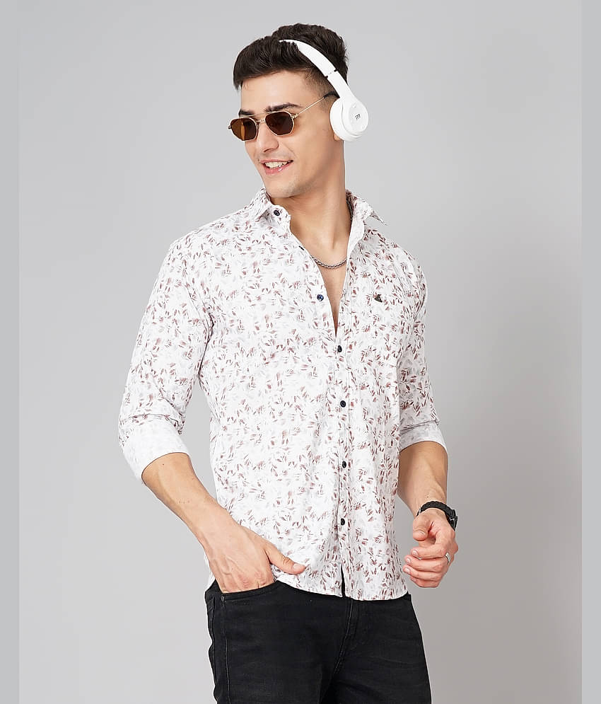 Paul Street 100% Cotton Slim Fit Printed Full Sleeves Men's Casual Shirt - Brown ( Pack of 1 )