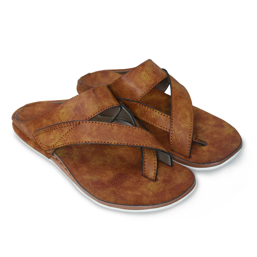     			STEPSOFT Tan Men's Leather Slipper
