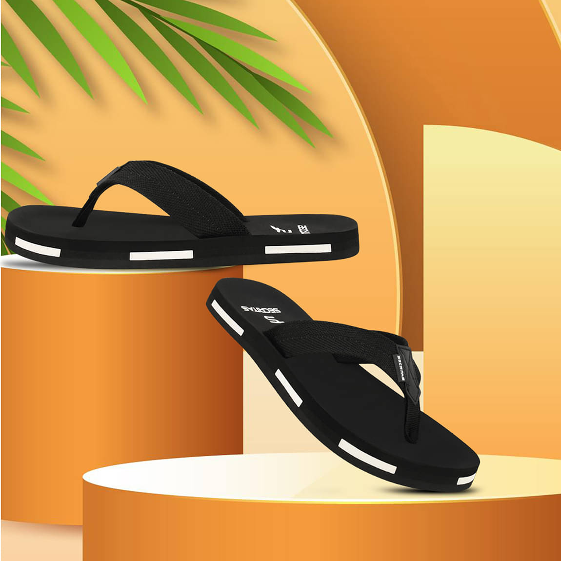     			Secritas Black Men's Thong Flip Flop