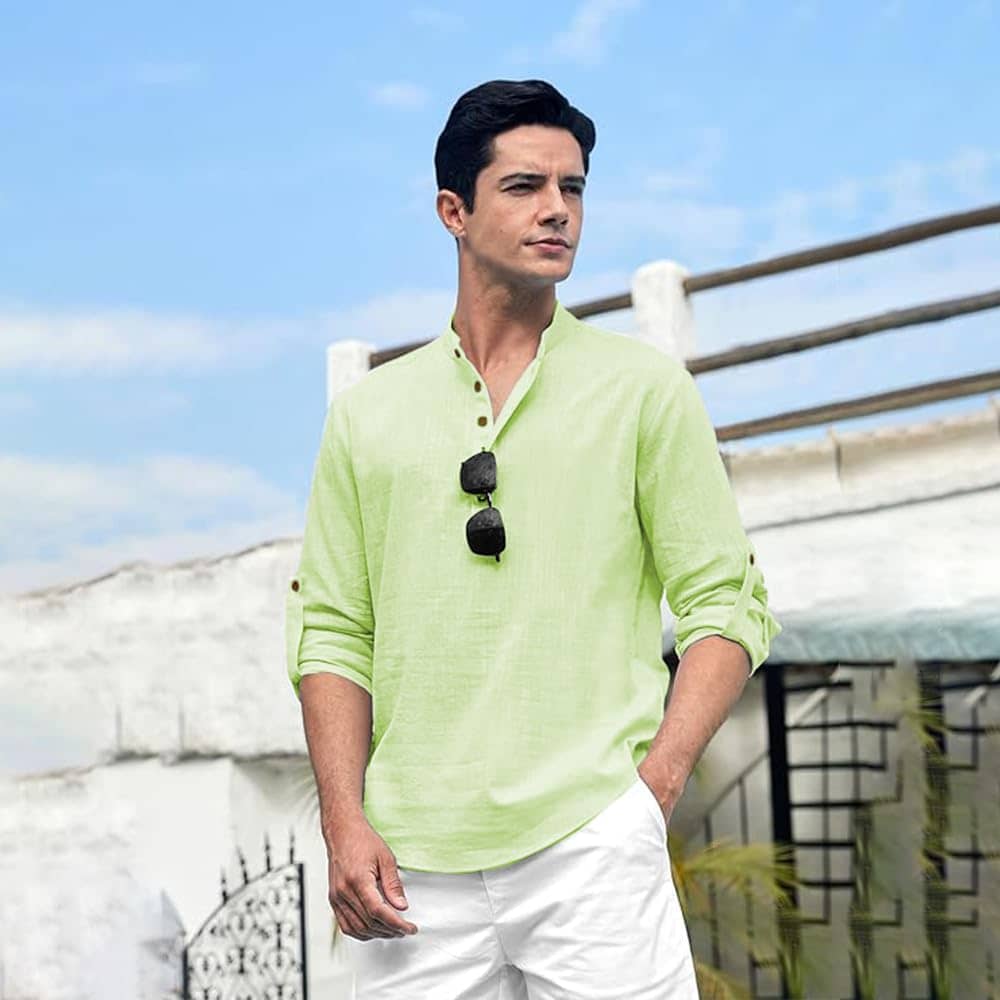 Yugnik Teal Cotton Men's Shirt Style Kurta ( Pack of 1 ) - Kurtas & Kurta Sets | Buy online on ZillyBuy