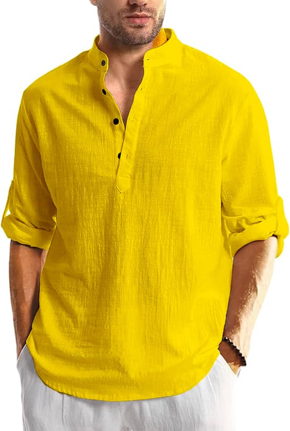 Yugnik Beige Cotton Men's Shirt Style Kurta ( Pack of 1 ) - Kurtas & Kurta Sets | Buy online on ZillyBuy