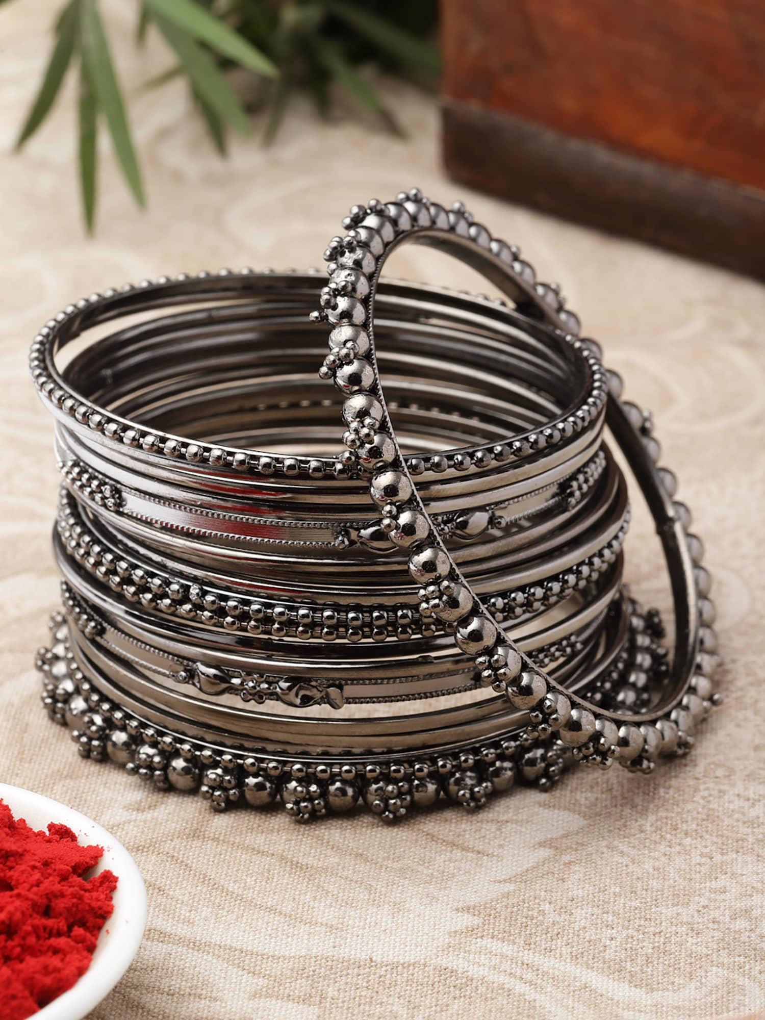 Zeneme Black Bangle Set ( Pack of 10 )