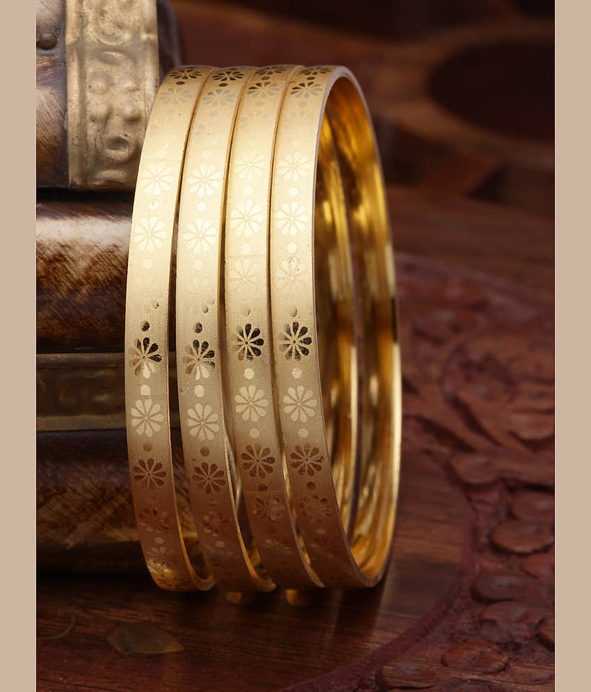 Zeneme Gold Bangle ( Pack of 4 ) - Bangles & Bracelets | Buy online on ZillyBuy