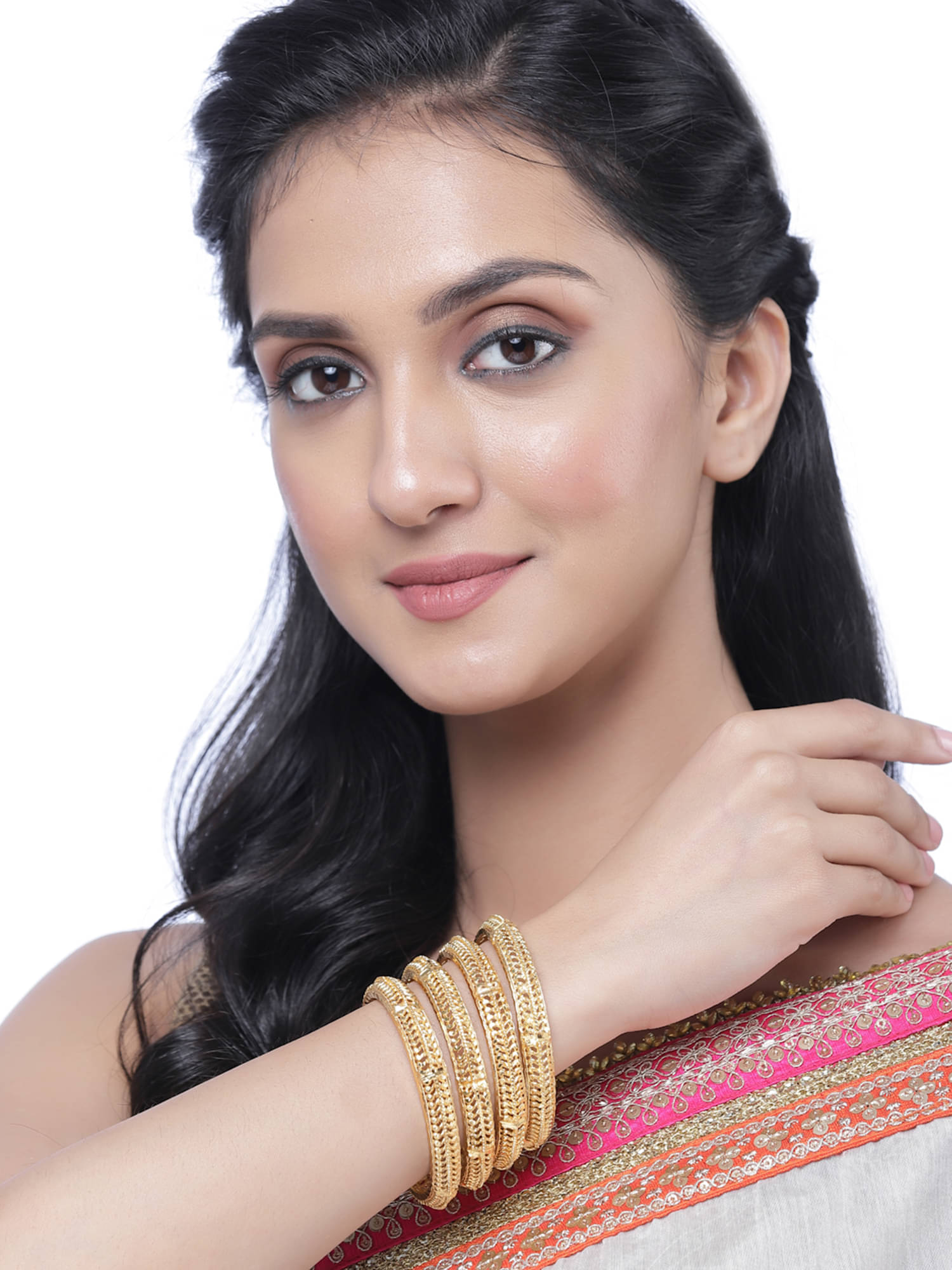 Zeneme Gold Bangle ( Pack of 4 ) Zeneme Gold Bangle ( Pack of 4 )
