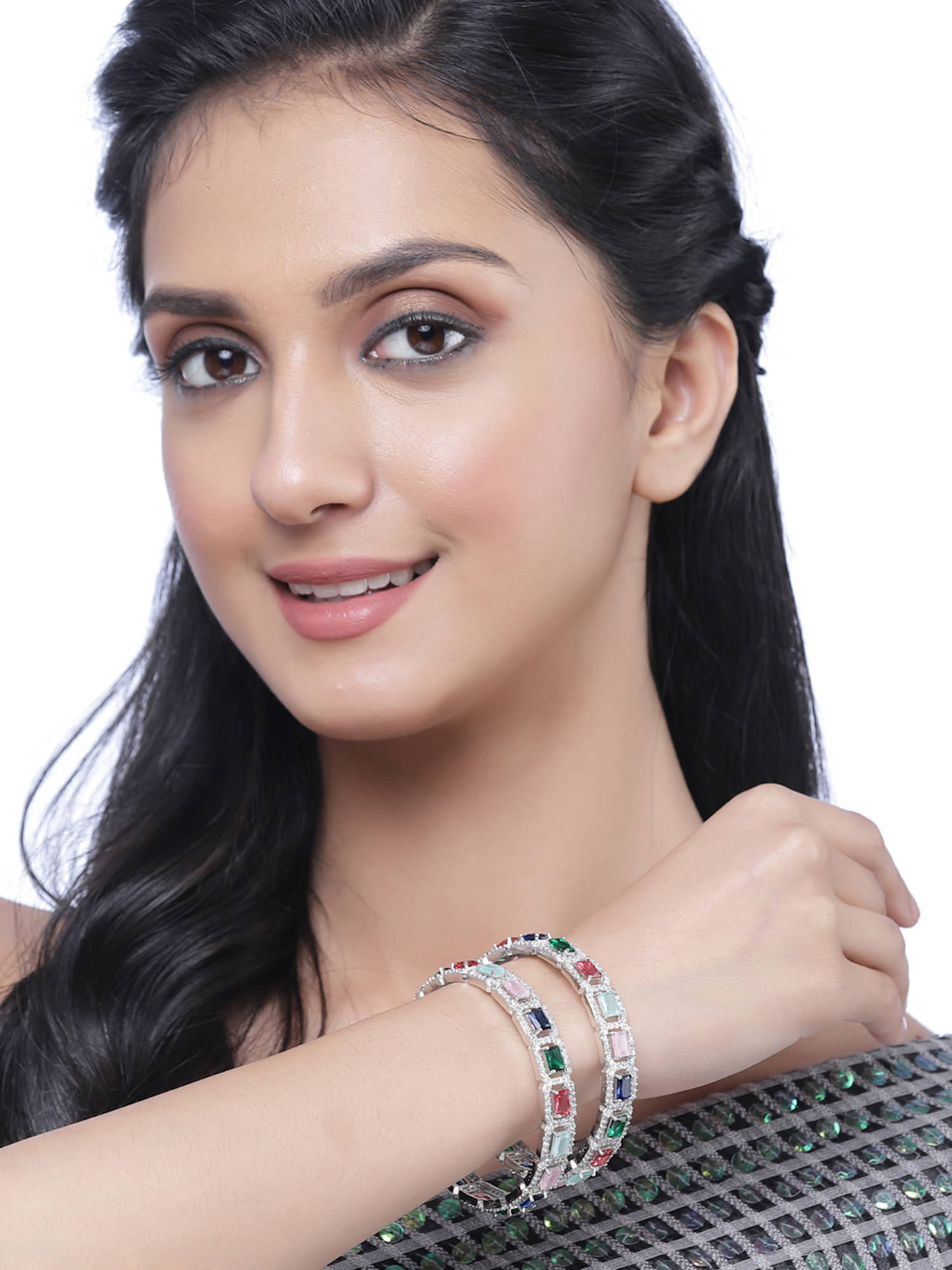     			Zeneme Multicolor Bangle ( Pack of 2 )