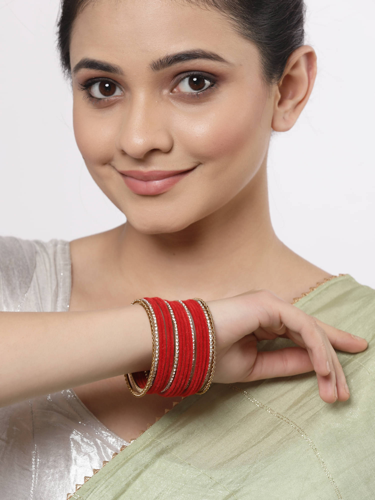 Zeneme Red Bangle Set ( Pack of 9 ) Zeneme Red Bangle Set ( Pack of 9 )