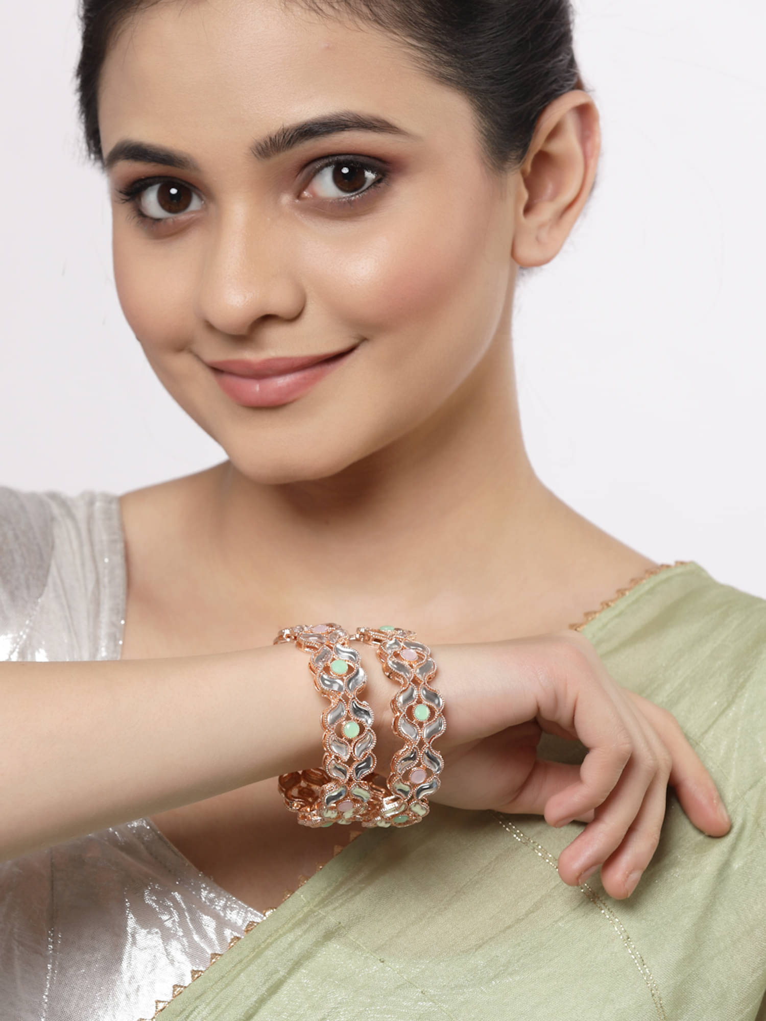 Zeneme Rose Gold Bangle ( Pack of 2 ) Zeneme Rose Gold Bangle ( Pack of 2 )