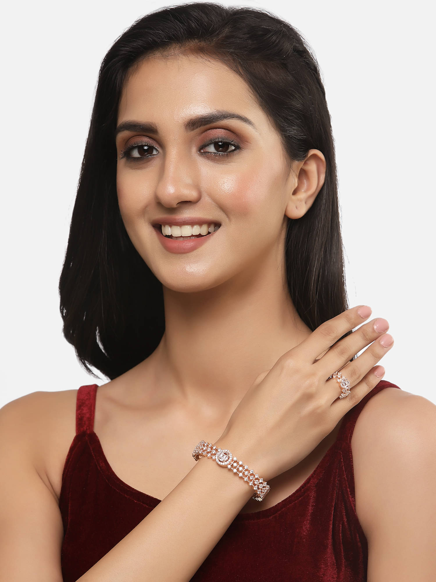     			Zeneme Rose Gold Bracelet ( Pack of 2 )