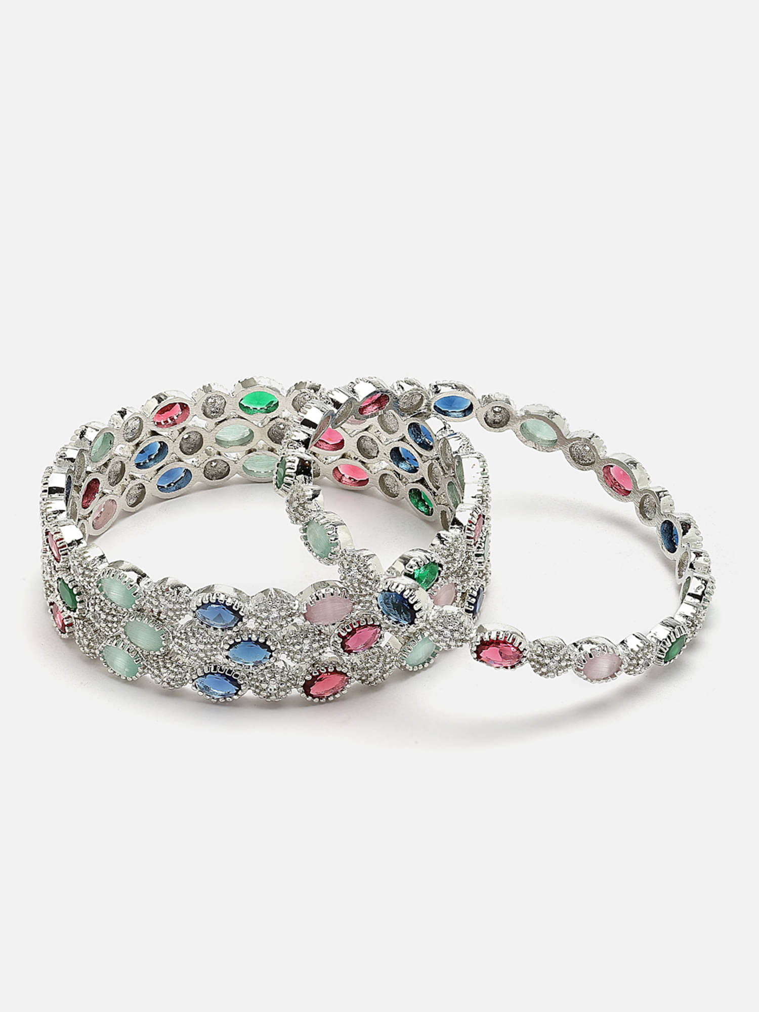 Zeneme Silver Bangle ( Pack of 4 ) Zeneme Silver Bangle ( Pack of 4 )
