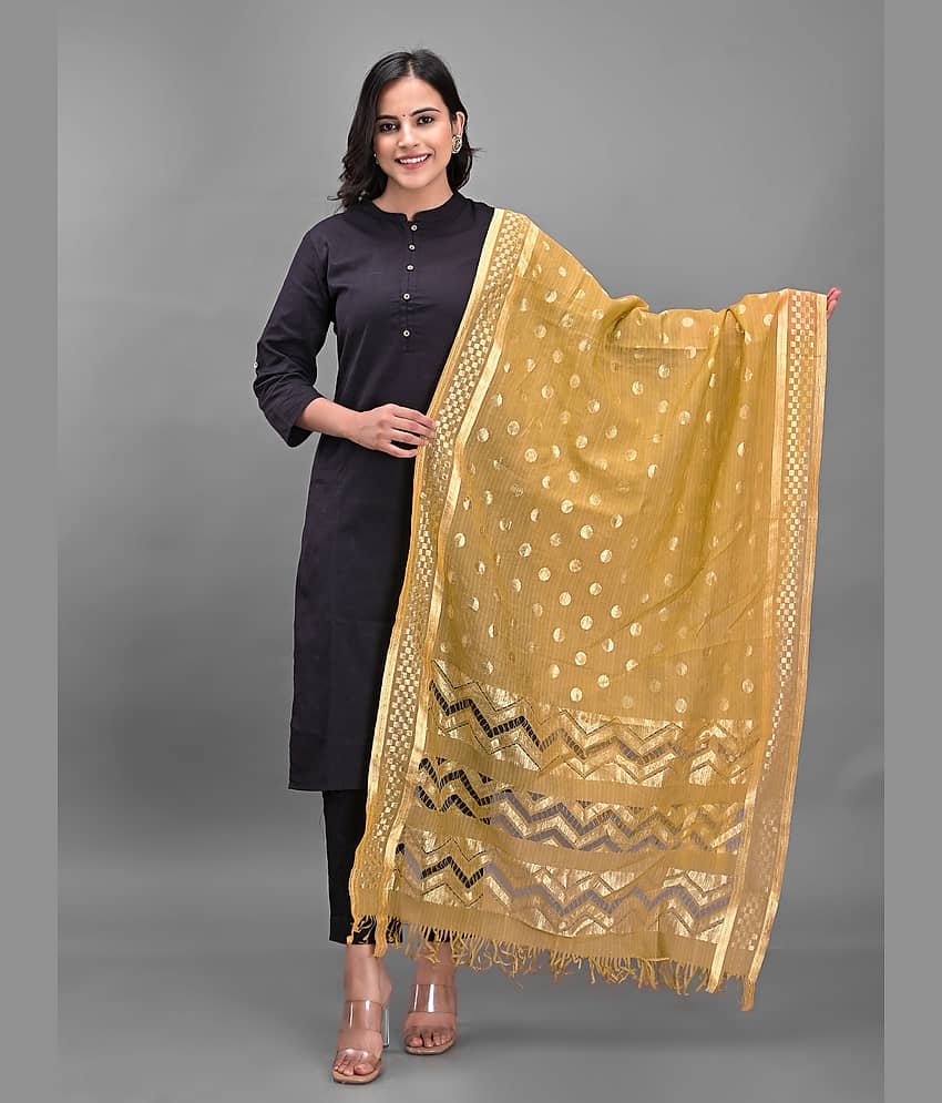 Anjaneya Creations Gold Silk Women's Dupatta - ( Pack of 1 ) - Dupattas & Shawls | Buy online on ZillyBuy
