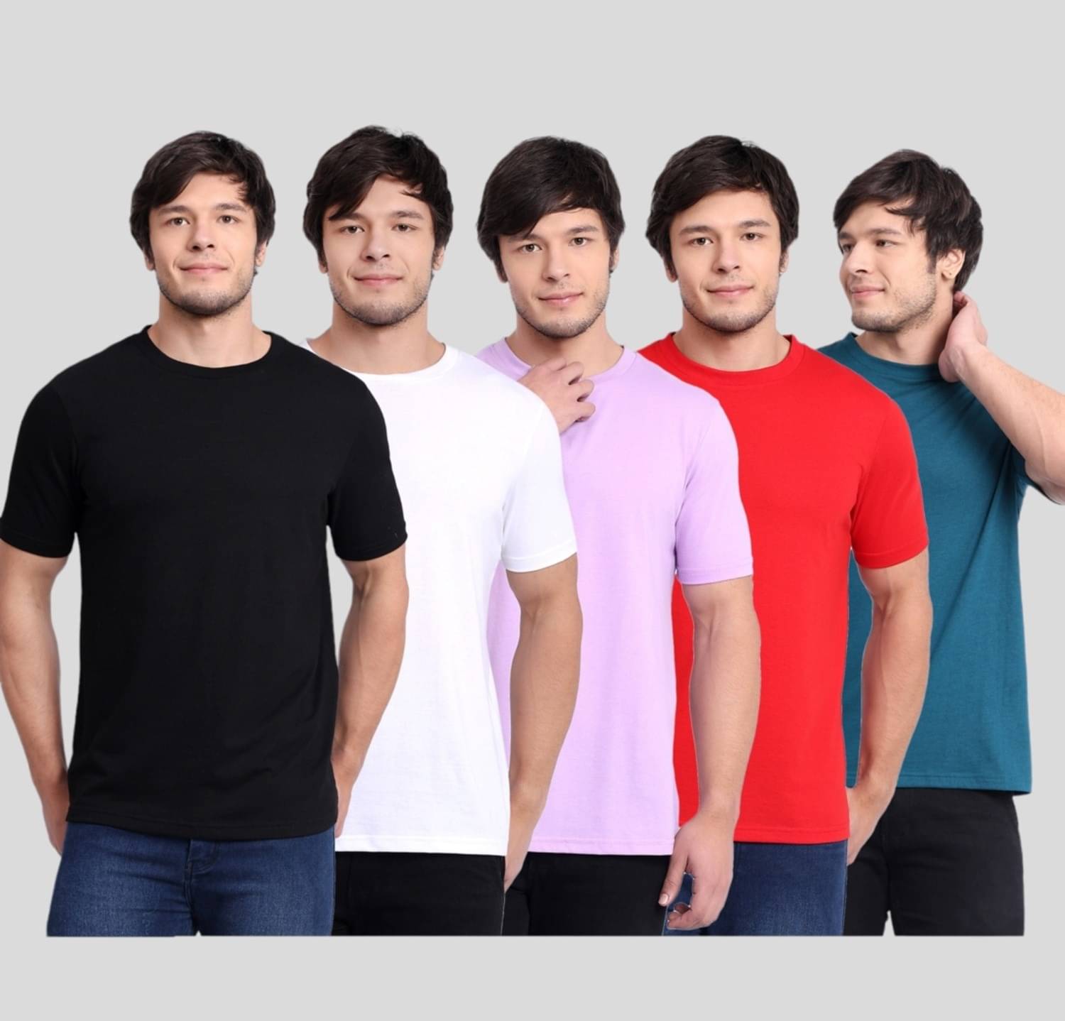 Betrost Pack of 5 Cotton Regular Fit Men's T-Shirt ( Multicolor ) Betrost Pack of 5 Cotton Regular Fit Men's T-Shirt ( Multicolor )