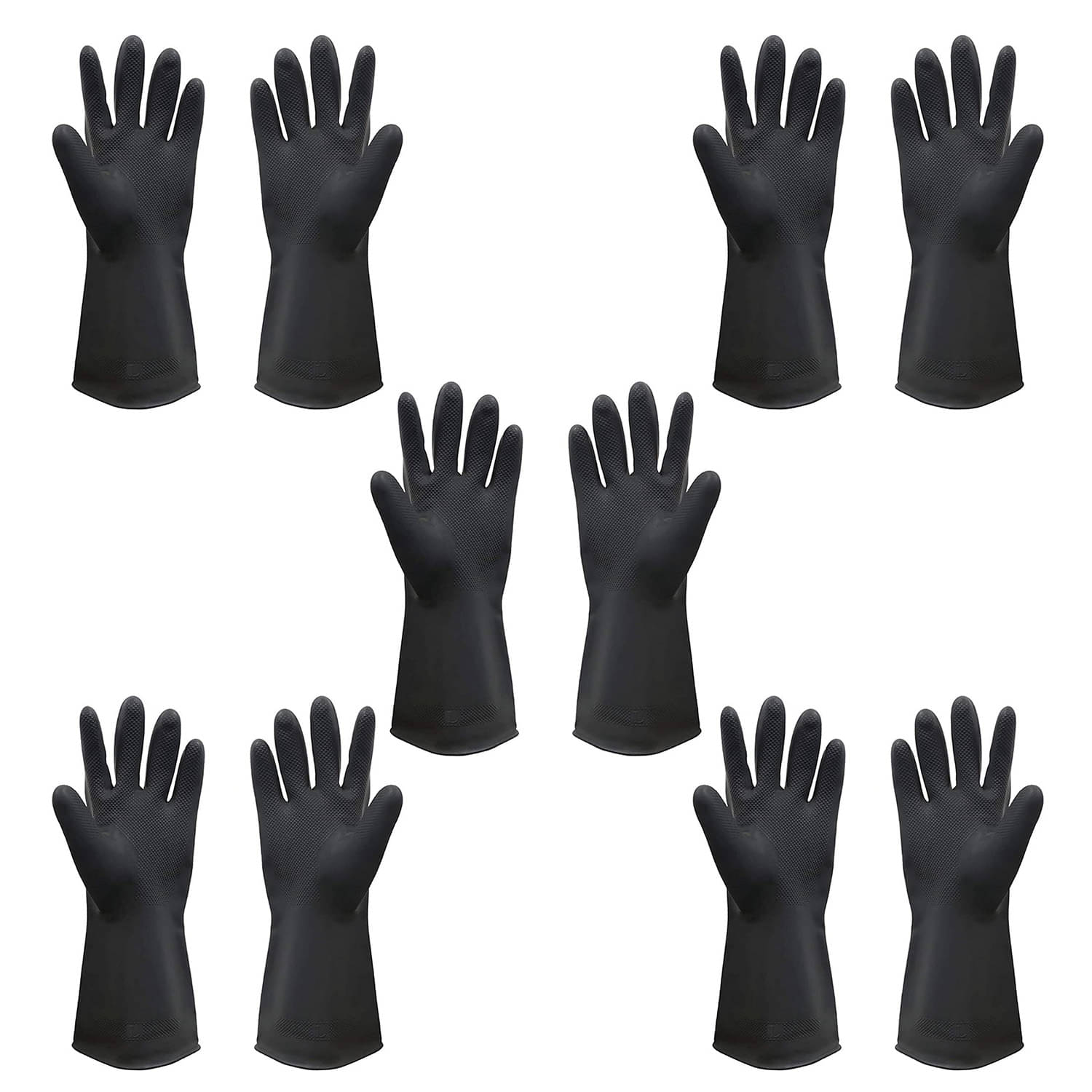     			Black Rubber Waterproof, Reusable Multi-Purpose Cleaning Glove Black Cleaning Kit For