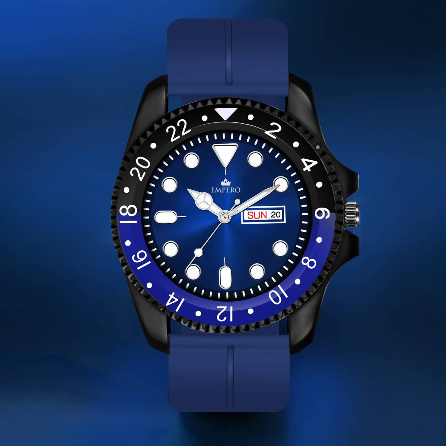     			EMPERO Black Silicon Analog Men's Watch
