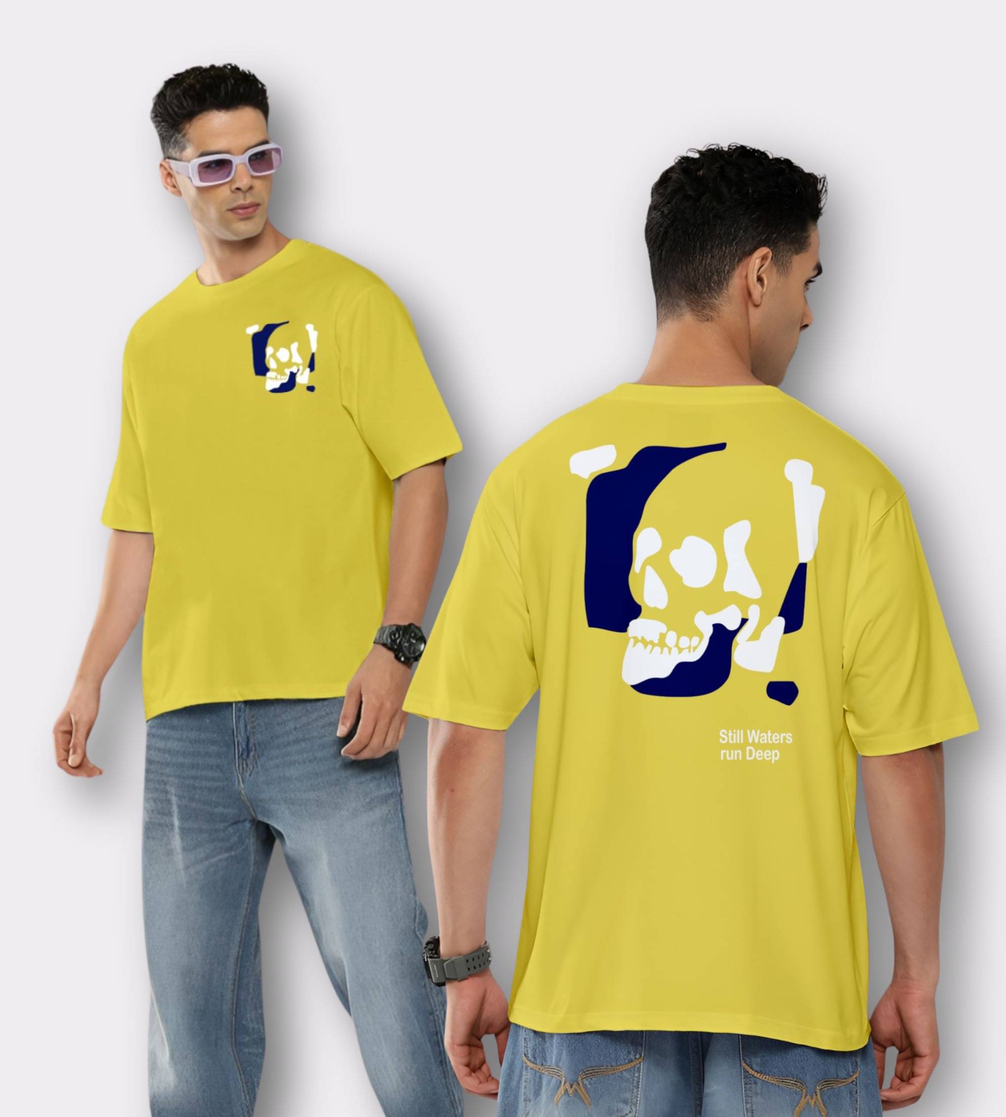     			FLYIND VOGUE OUTFIT Pack of 1 Cotton Oversized Fit Men's T-Shirt ( Yellow )