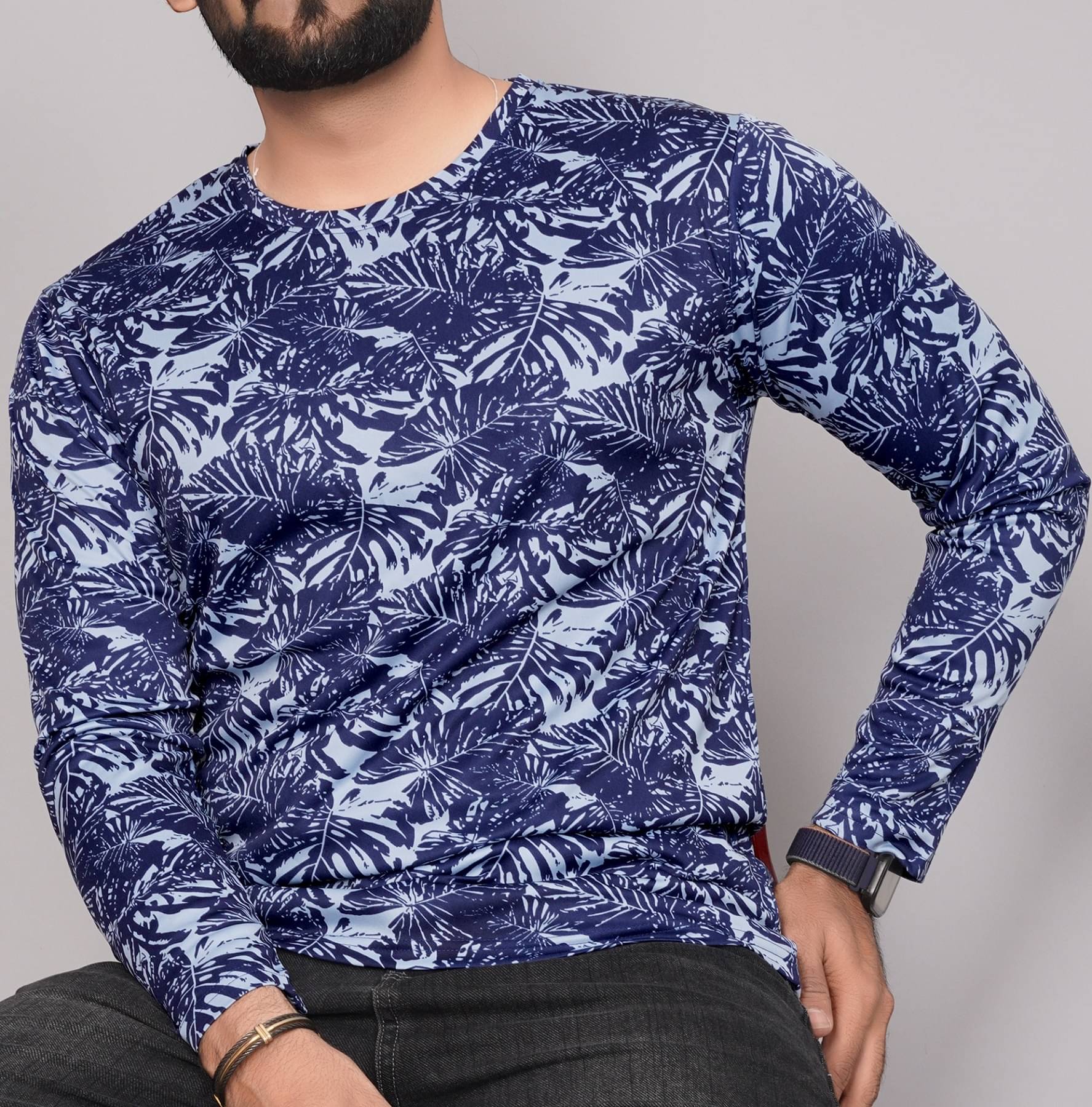     			KAJARU Pack of 1 Polyester Regular Fit Men's T-Shirt ( Navy )