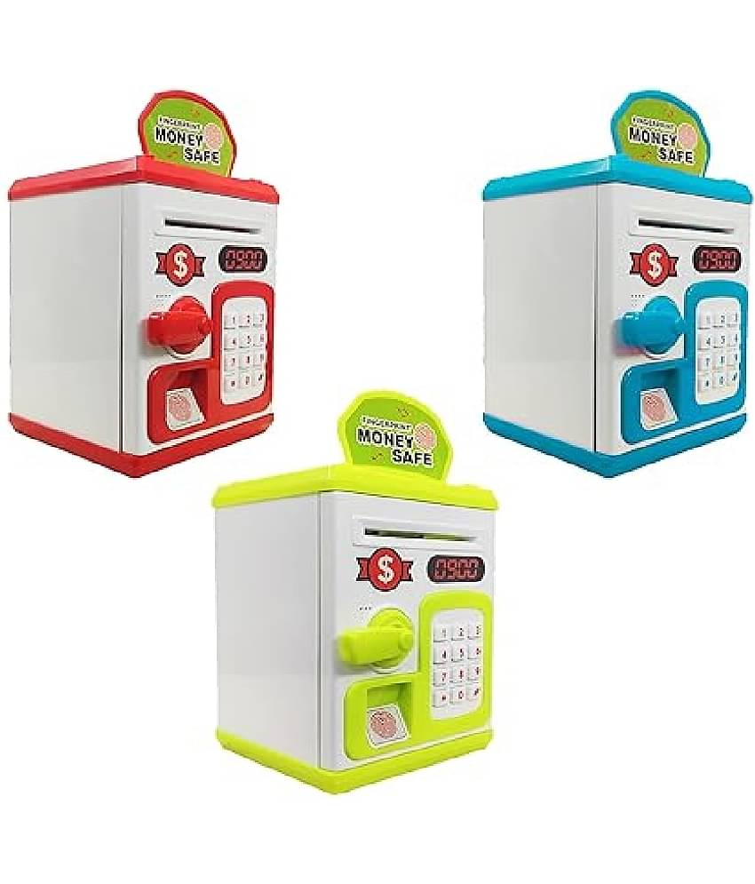 Kidsaholic Money Safe Kids With Finger Print Sensor Piggy Savings Bank With Electronic Lock (Free subscription of kids Educational worksheets)