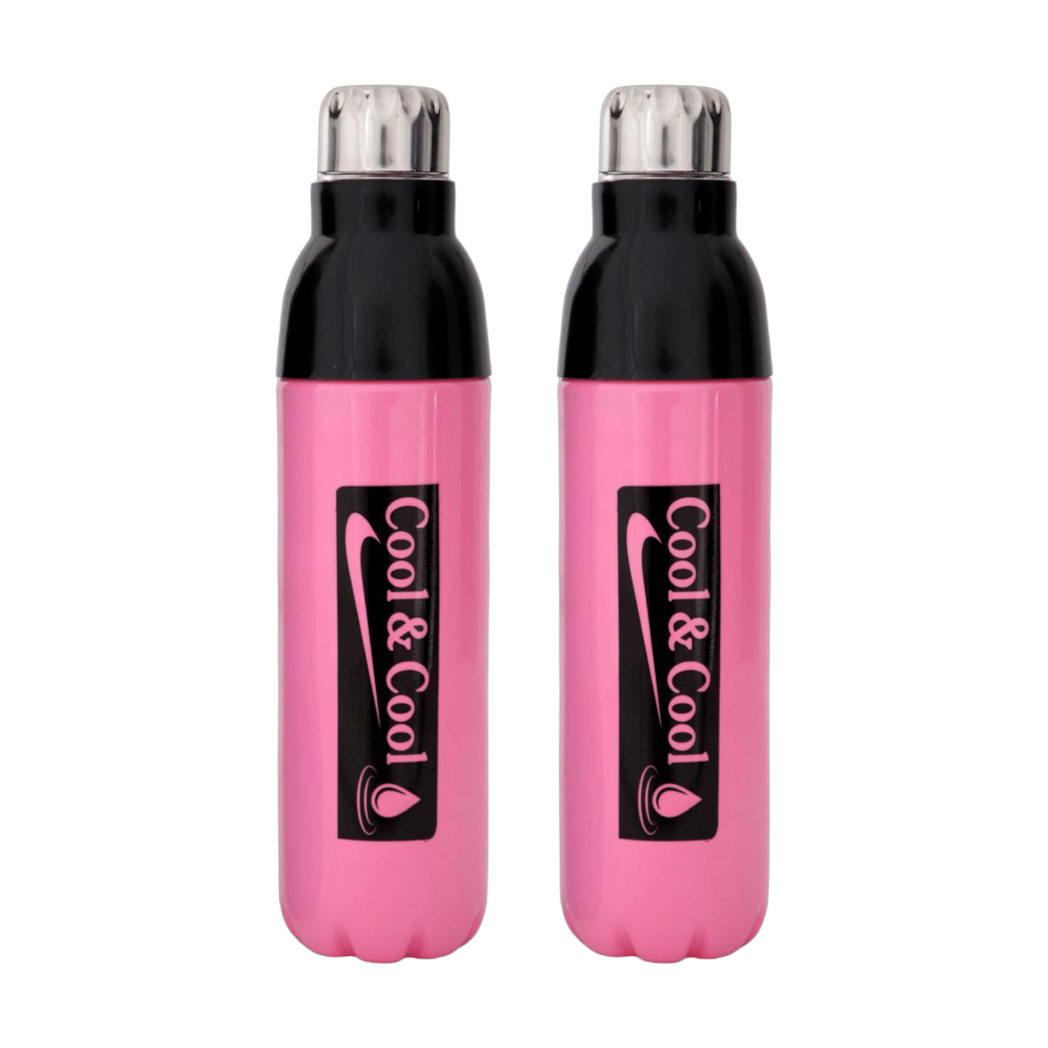 LAZYWINDOW Pink Plastic Insulated Water Bottle Pink Plastic Water Bottle 1000 mL ( Set of 2 )     			LAZYWINDOW Pink Plastic Insulated Water Bottle Pink Plastic Water Bottle 1000 mL ( Set of 2 )