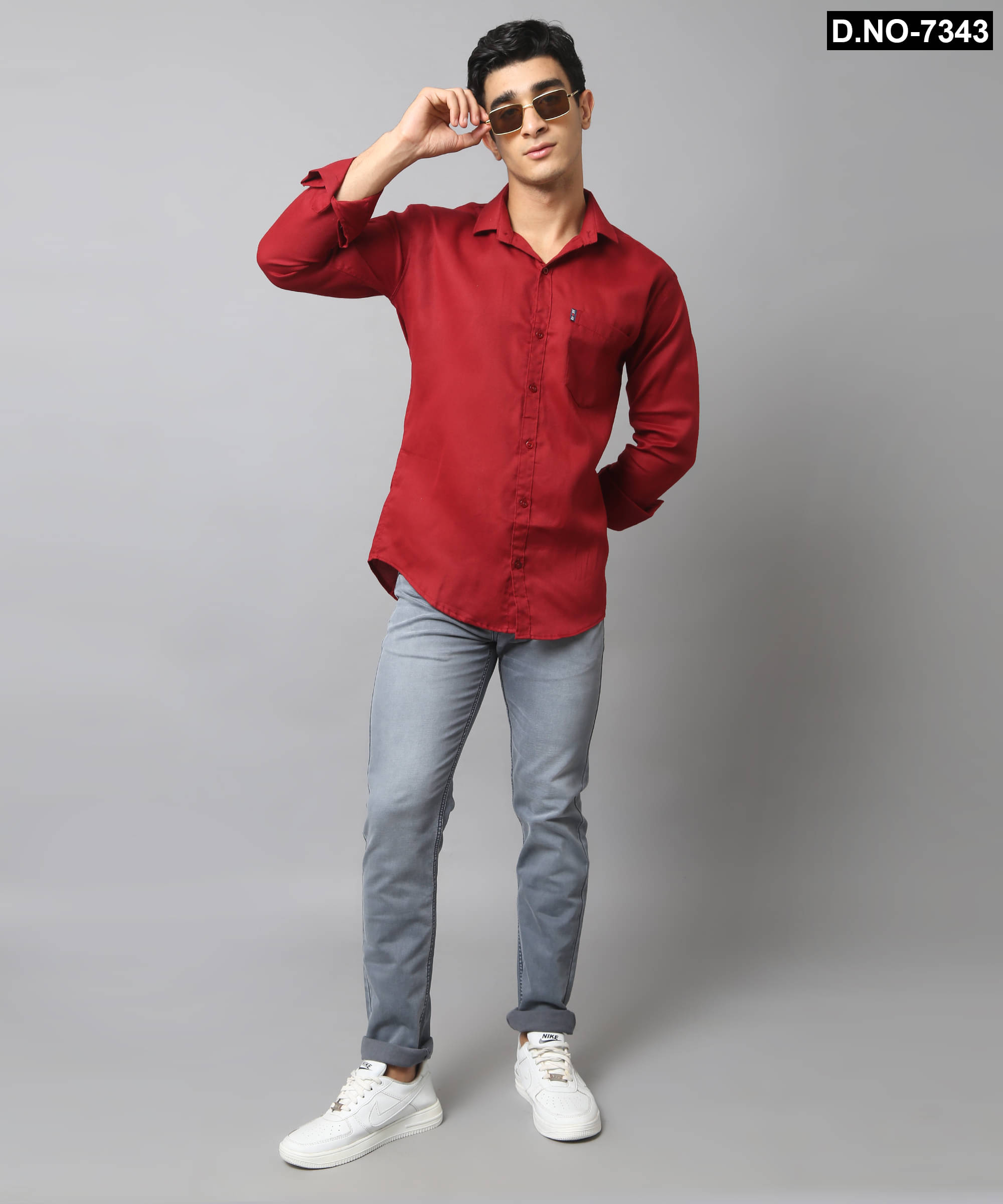 NEW-18 100% Cotton Regular Fit Solids Full Sleeves Men's Casual Shirt - Red ( Pack of 1 ) NEW-18 100% Cotton Regular Fit Solids Full Sleeves Men's Casual Shirt - Red ( Pack of 1 )
