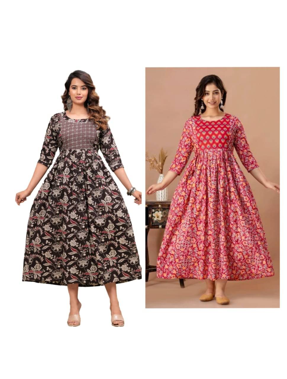     			Nevisha Style Multi Color Cotton Maternity Kurta Pack of 2