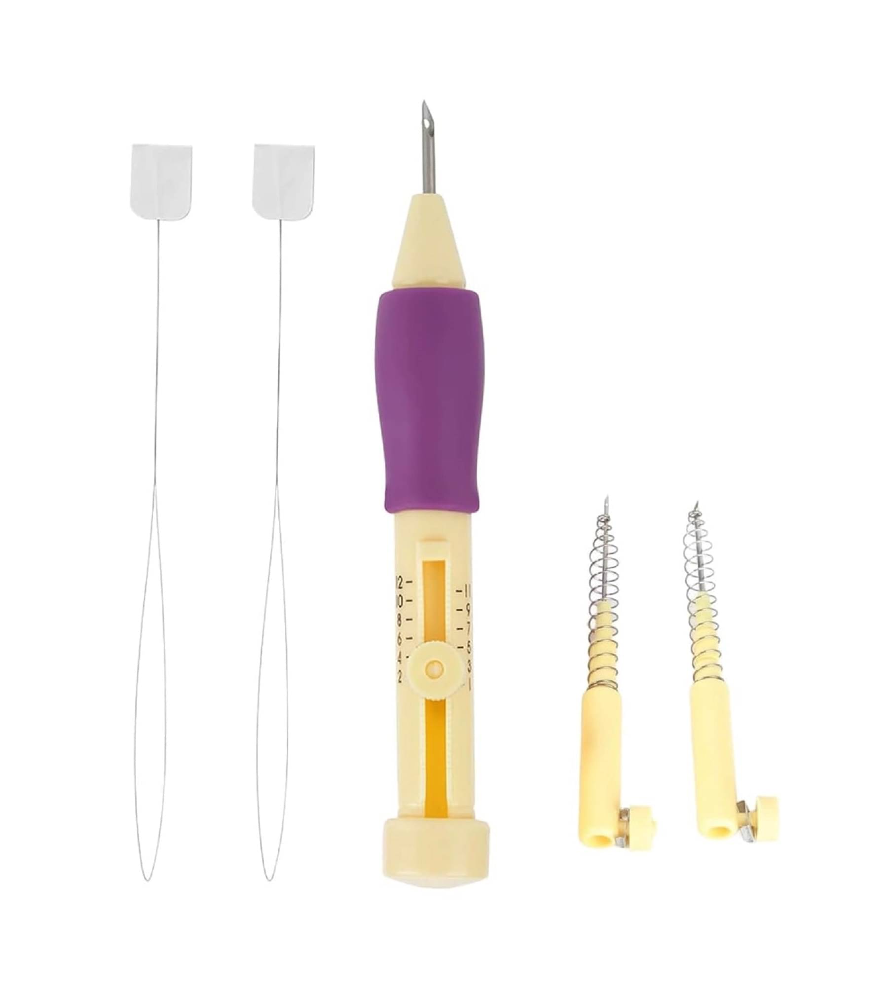     			PRANSUNITA Embroidery Adjustable Punch Needle Kit, Pens with spring 3 Sizes Needles, Poking Stitch Felting Crochet Knitting Aari Needle Sewing Accessories for DIY Craft Pen Set Tool for Beginner 1