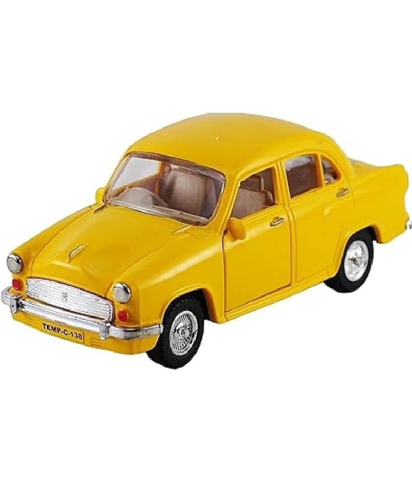 Combo of Pull Back Rugged Bike (Side Stand) & Ambassador Taxi Car (Door Openable) Toy Vehicles Combo Set (Free subscription of kids Educational worksheets)