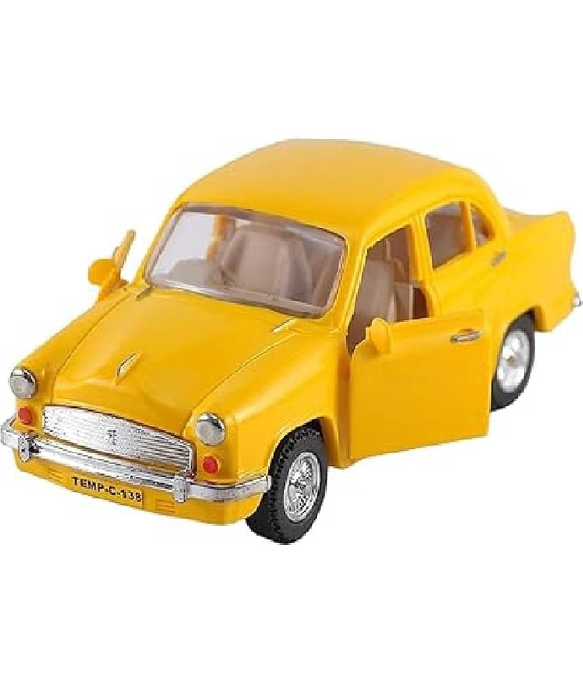 Combo of Pull Back Rugged Bike (Side Stand) & Ambassador Taxi Car (Door Openable) Toy Vehicles Combo Set (Free subscription of kids Educational worksheets)