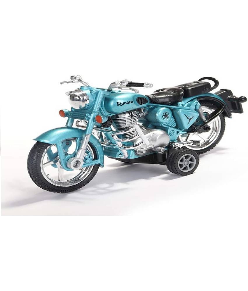 Combo of Pull Back Rugged Bike (Side Stand) & Ambassador Taxi Car (Door Openable) Toy Vehicles Combo Set (Free subscription of kids Educational worksheets)