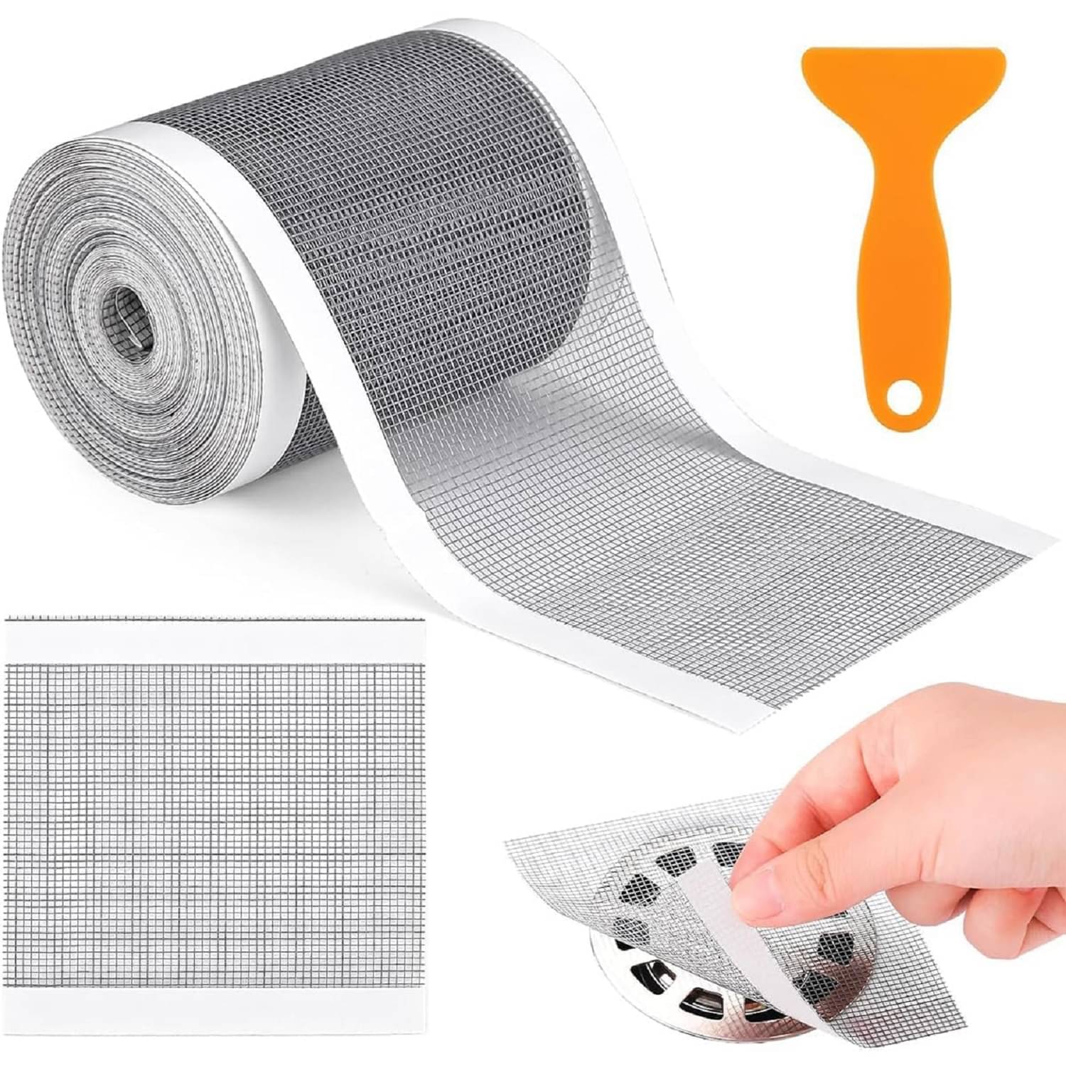 Roll Kitchen Sink Strainer Disposable Hair Catcher Shower Drain Mesh Stickers, Cuttable PVC Mesh, DIY Shower Drain Cover Hair Catcher Roll Kitchen Sink Strainer Disposable Hair Catcher Shower Drain Mesh Stickers, Cuttable PVC Mesh, DIY Shower Drain Cover Hair Catcher